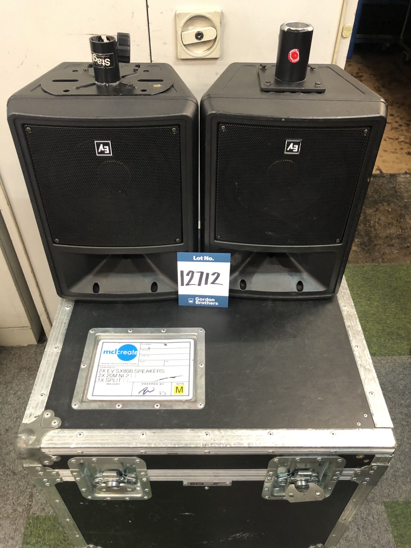 1x No. pair EV SX80 loudspeakers in transit case w