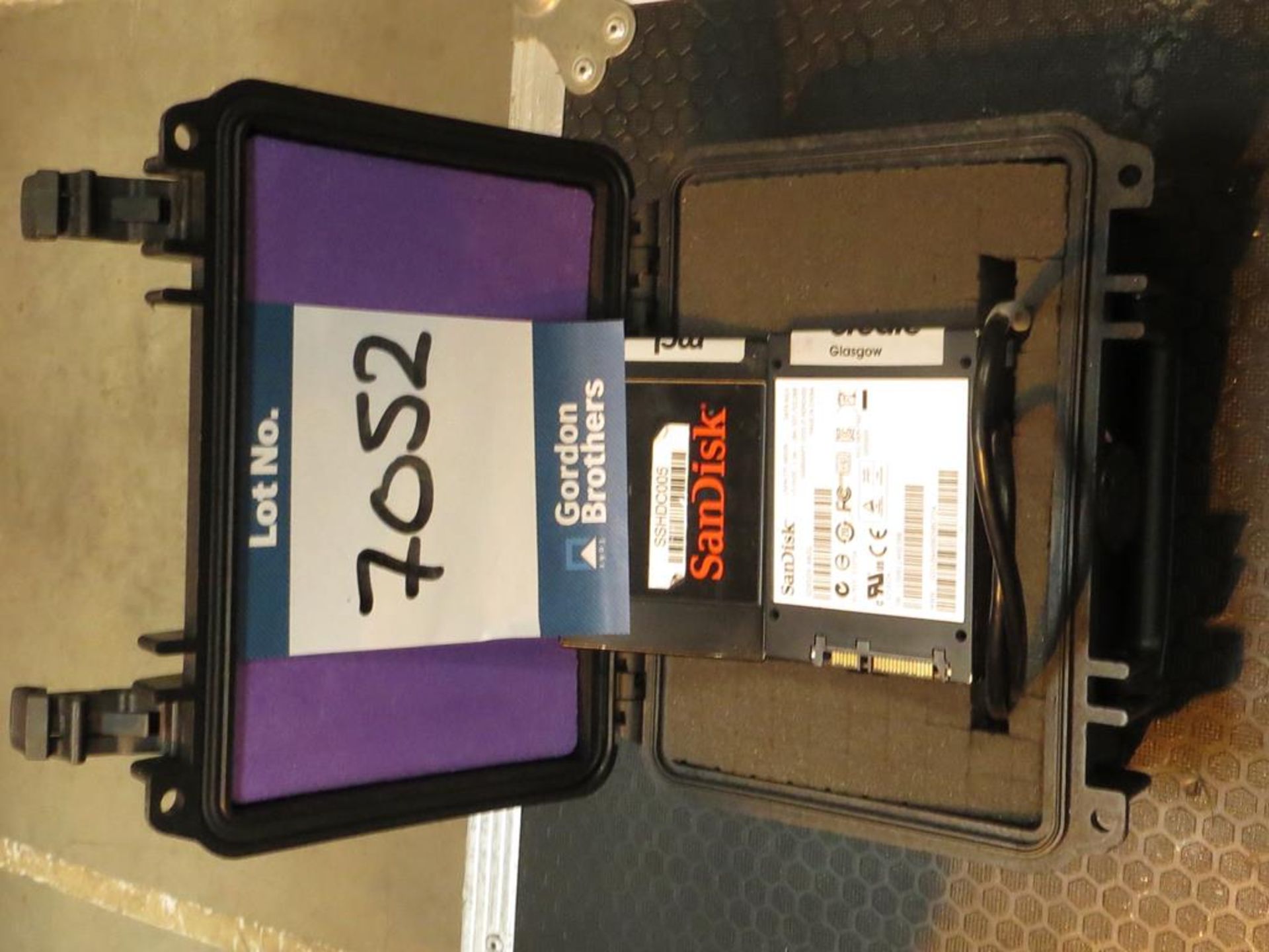 2x No. Sandisk, 480gb SSD memory cards in transit case: Unit C Moorside, 40 Dava Street, Glasgow G51