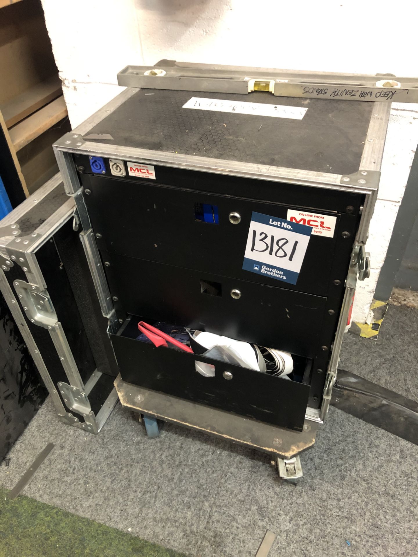 Tool box housed in transit case with tool contents
