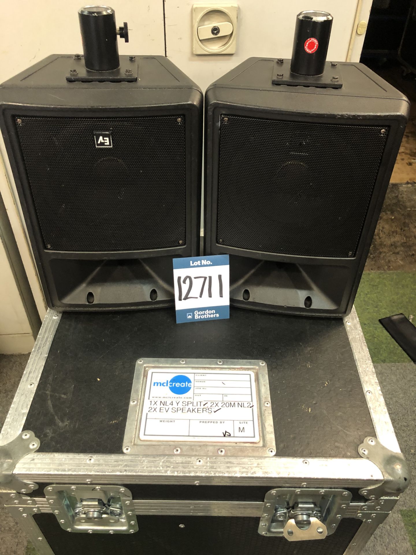 1x No. pair EV SX80 loudspeakers in transit case w