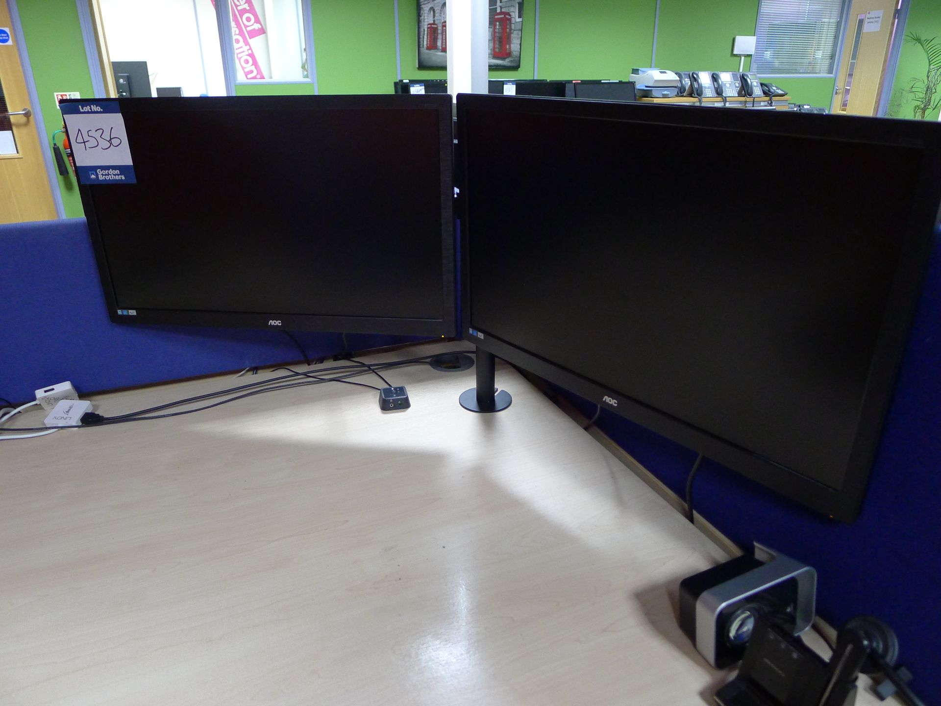 2x AOC E2770S 27 inch Flat Screen Monitors with Tw