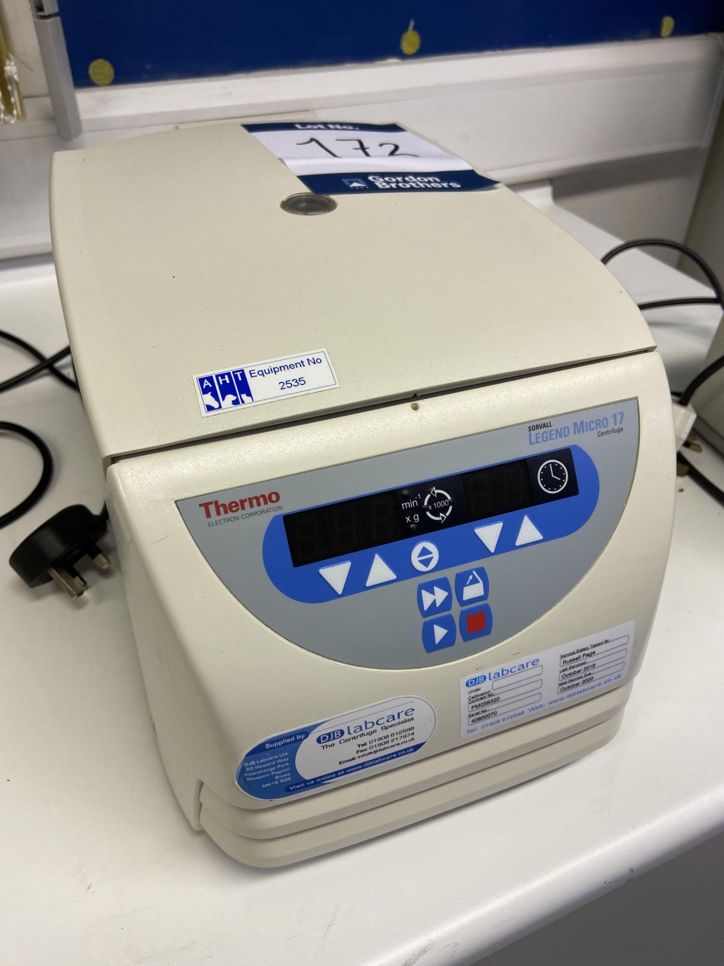 Thermo Fisher Scientific Electron SORVALL Legend Micro 17 benchtop centrifuge, Serial No.