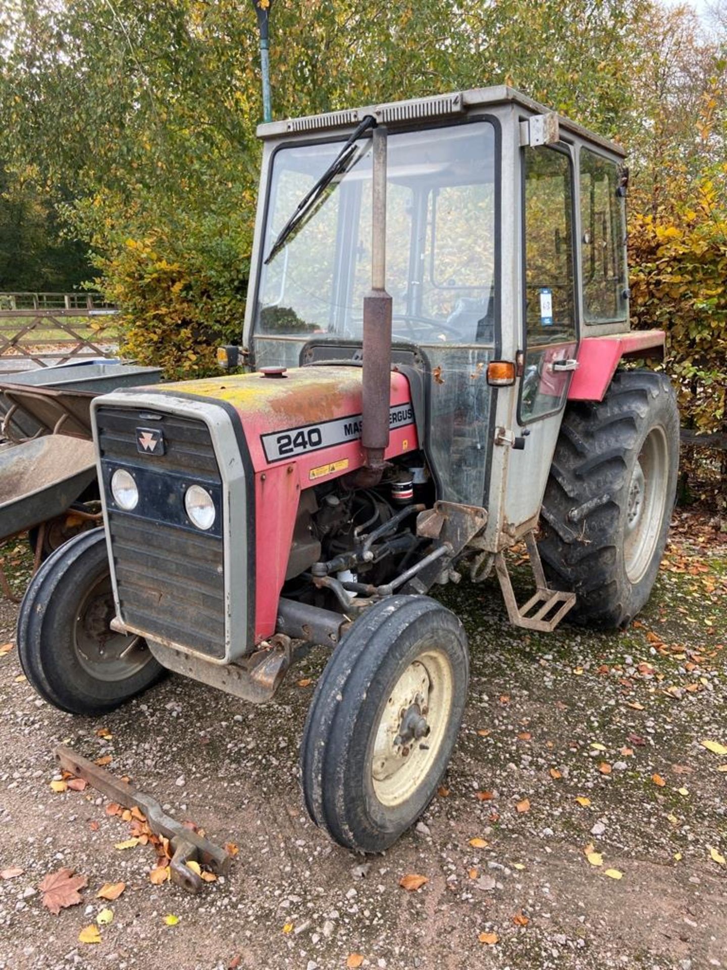 Massey Ferguson 240 t2 WD tractor and cab, recorded hours - 6501 Reg M223 ASM, with Agrimax RT855