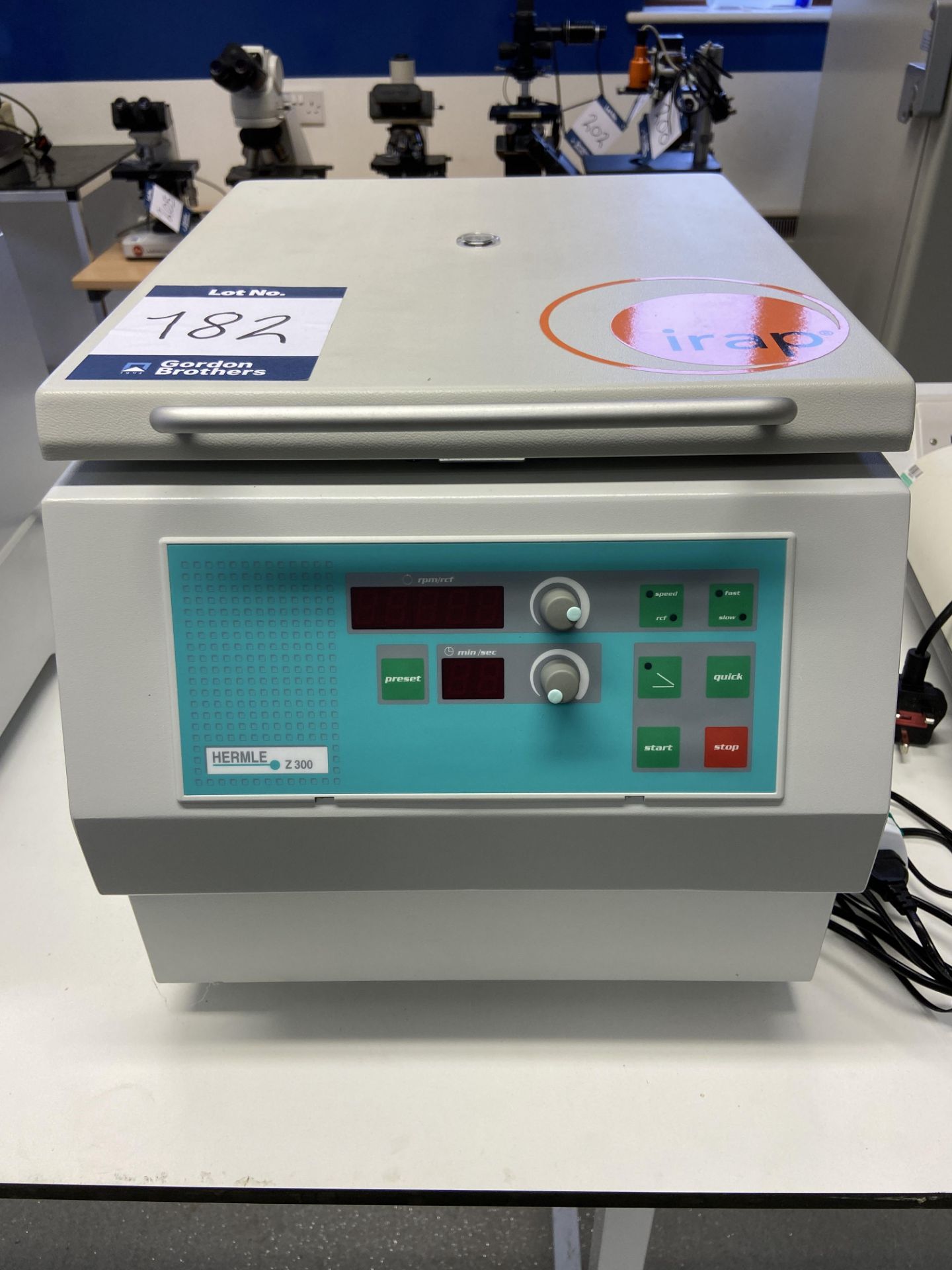 Hermle Z 300 Ortho benchtop centrifuge, Serial No. 47108020 (2010), with 240v power cable