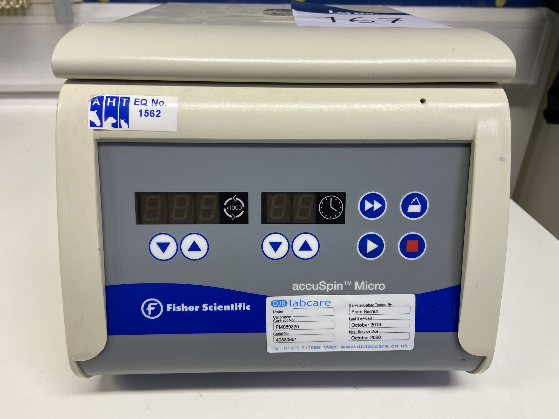 Fisher Scientific Accuspin Micro benchtop centrifuge, Serial No. 40330851 (2003), with 240v power - Image 2 of 2