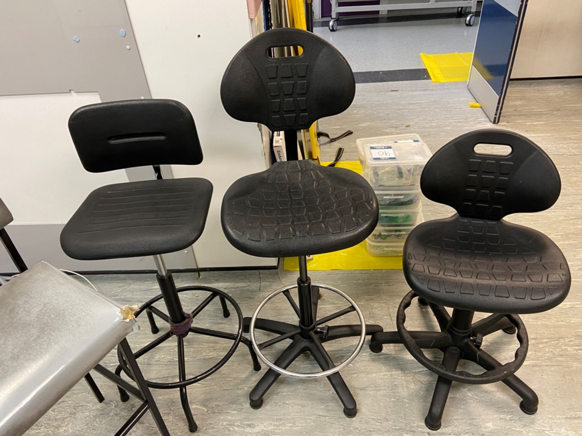 Six leather stools, 3x No. fitted and 3x No. adjustable - Image 2 of 3