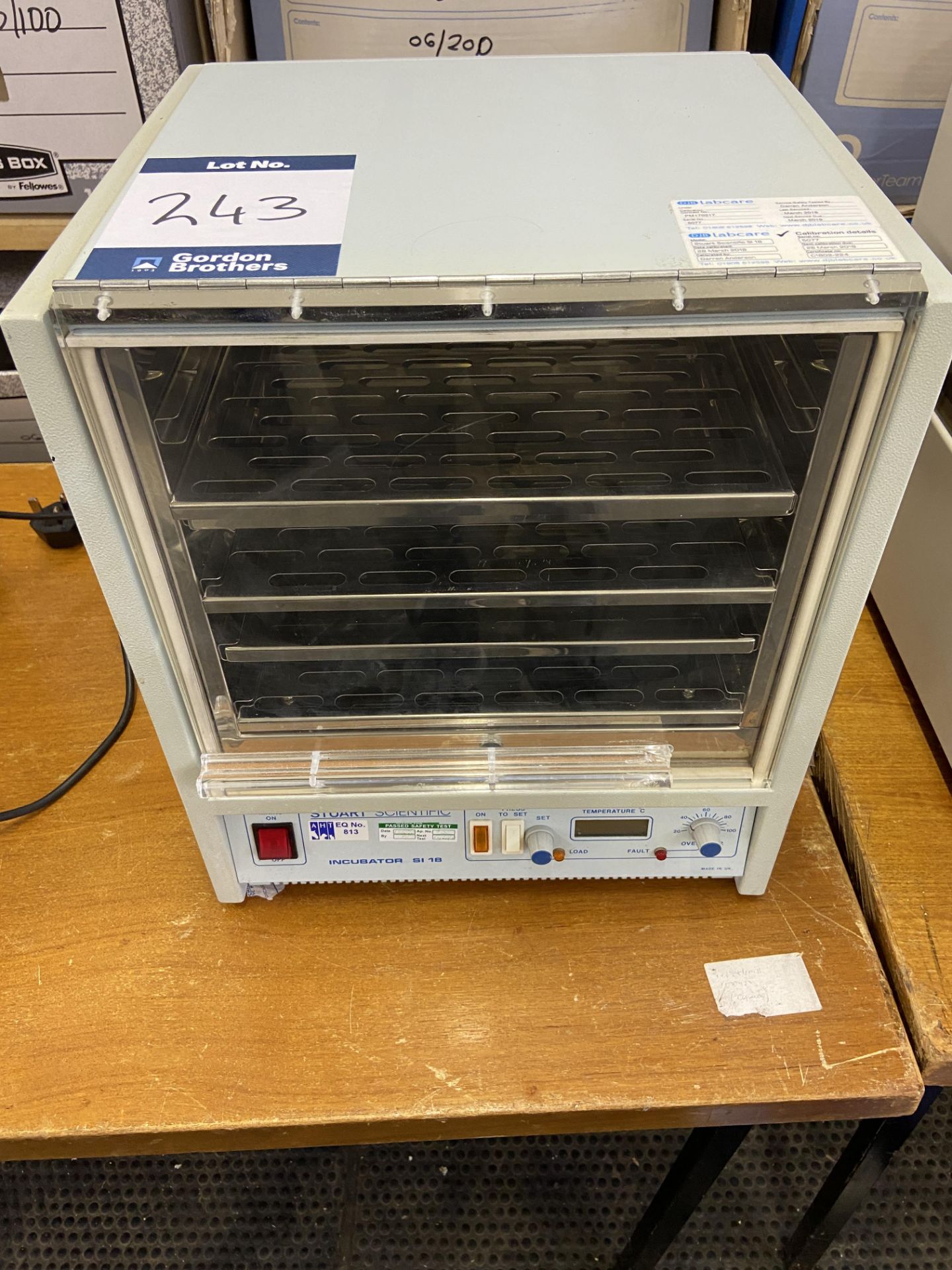 Stuart Scientific S1-18 incubator, Serial No. 5077 with 240v power cable - Image 3 of 3