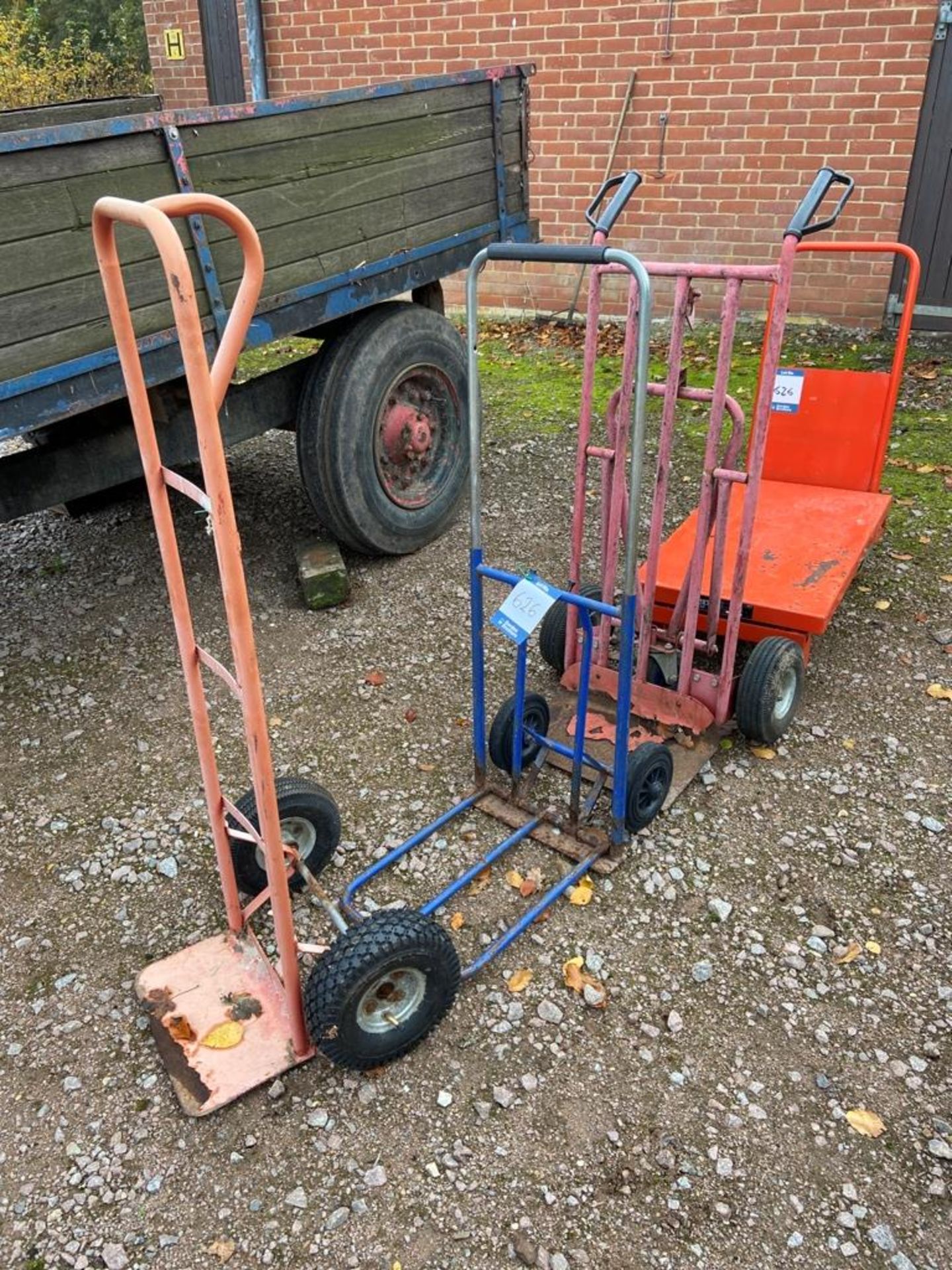 Ferm HT750 hydraulic trolley and sack trucks - located Yard Store Room