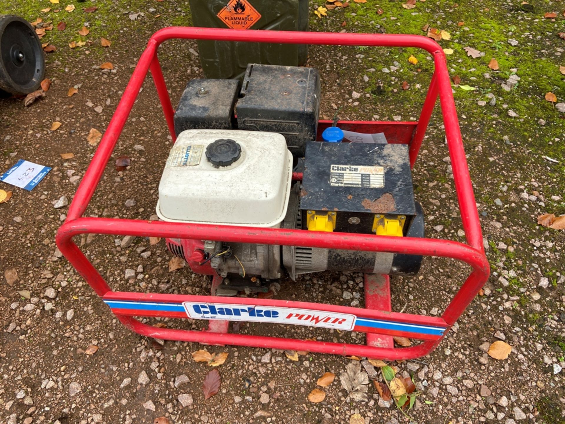 Clarke Power petrol site generator, 100/240v, in cradle - located Yard Store Room