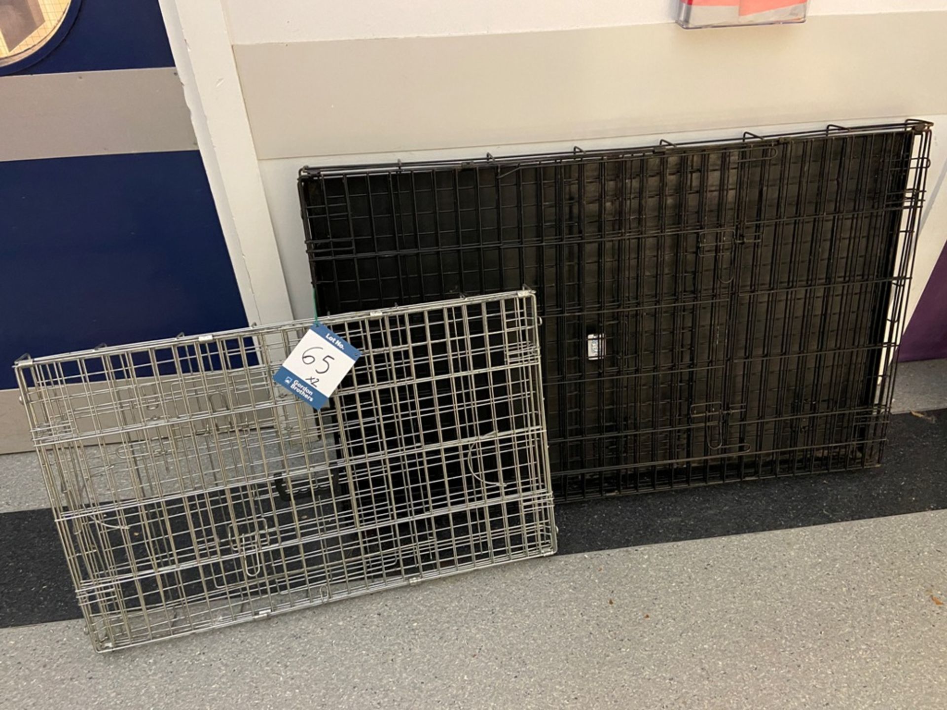 Two foldable pet cages