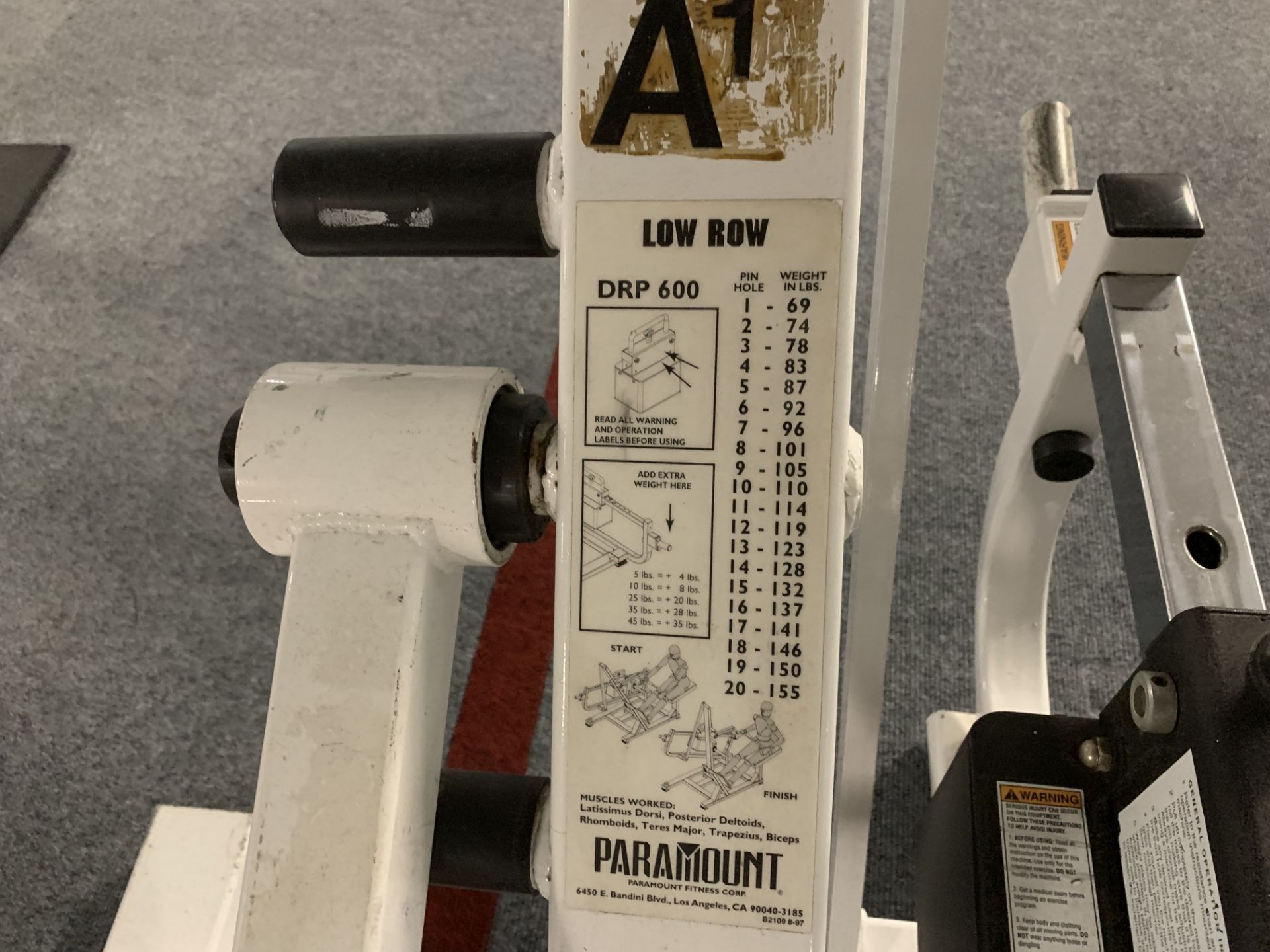 Paramount Low Row DRP 600 Machine - Image 2 of 2