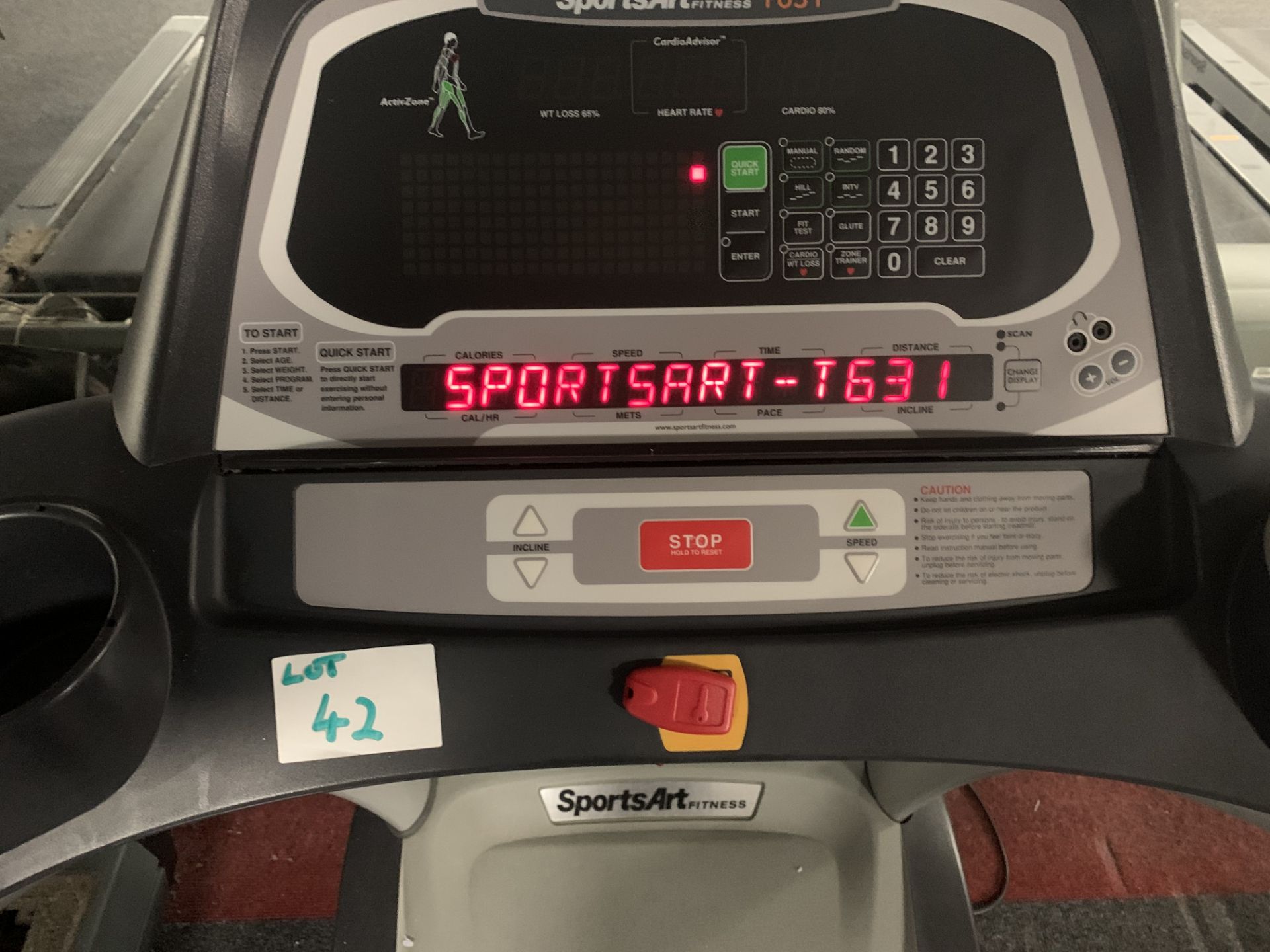 Sports Art Fitness Treadmill T631 Machine - Image 2 of 2