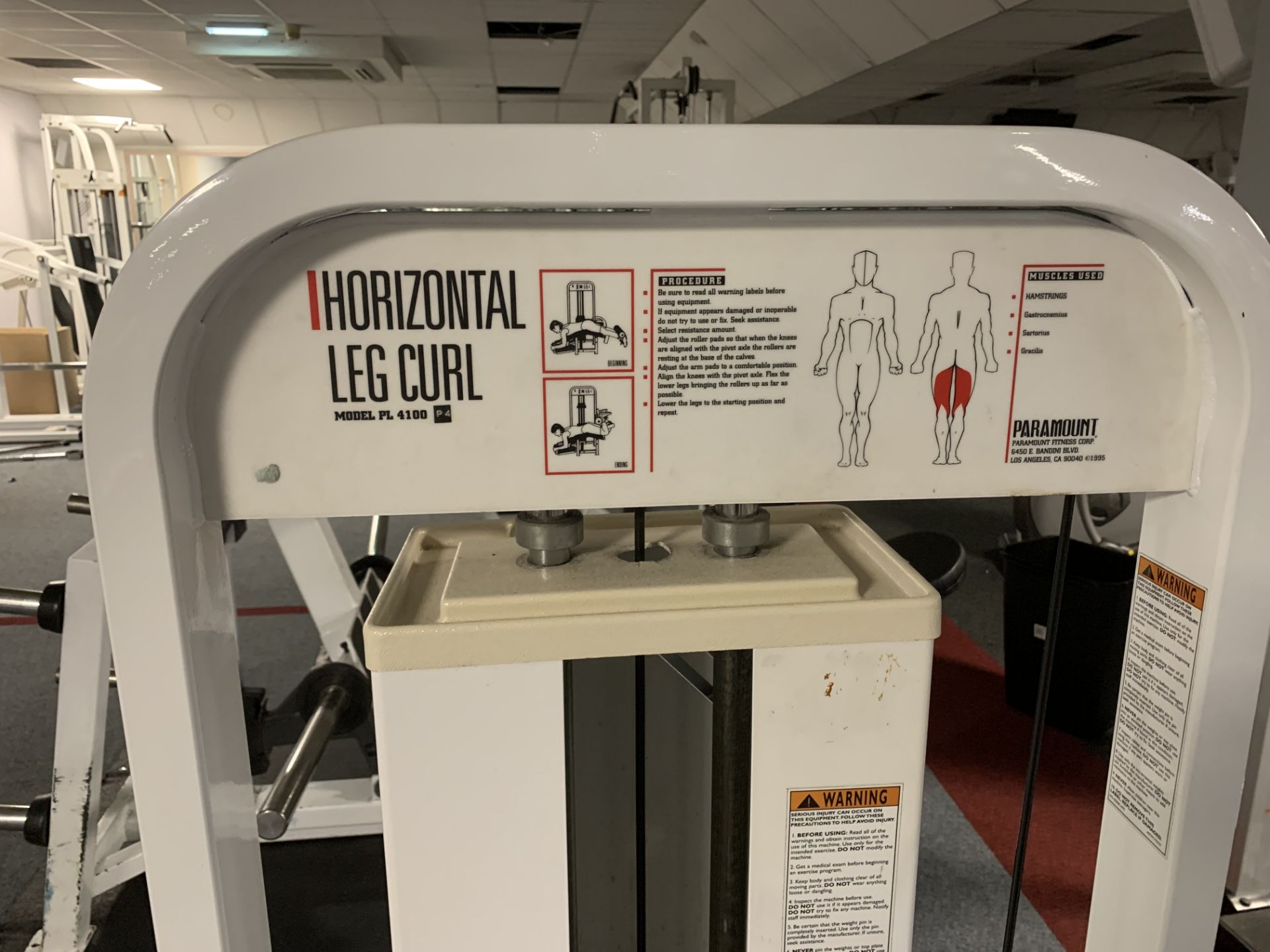 Paramount Horizontal Leg Curl Model PL400 Machine - Image 2 of 2