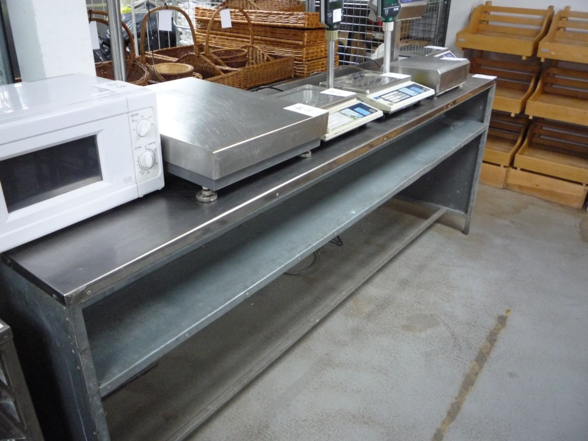 Stainless steel Preparation Counter, 900(H) x 2400(W) x 600(D)mm