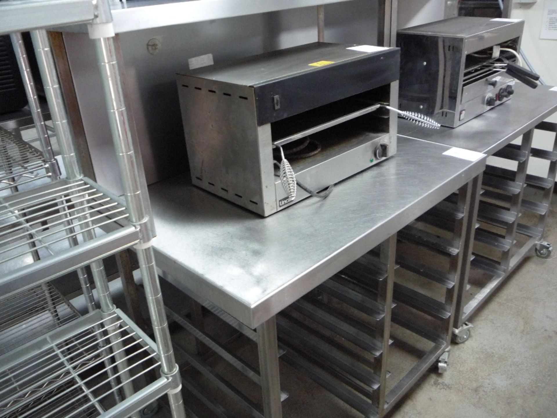 Stainless steel Preparation Station with 10 tray runners, 1340(H) x 1000(W) x 700(D)mm