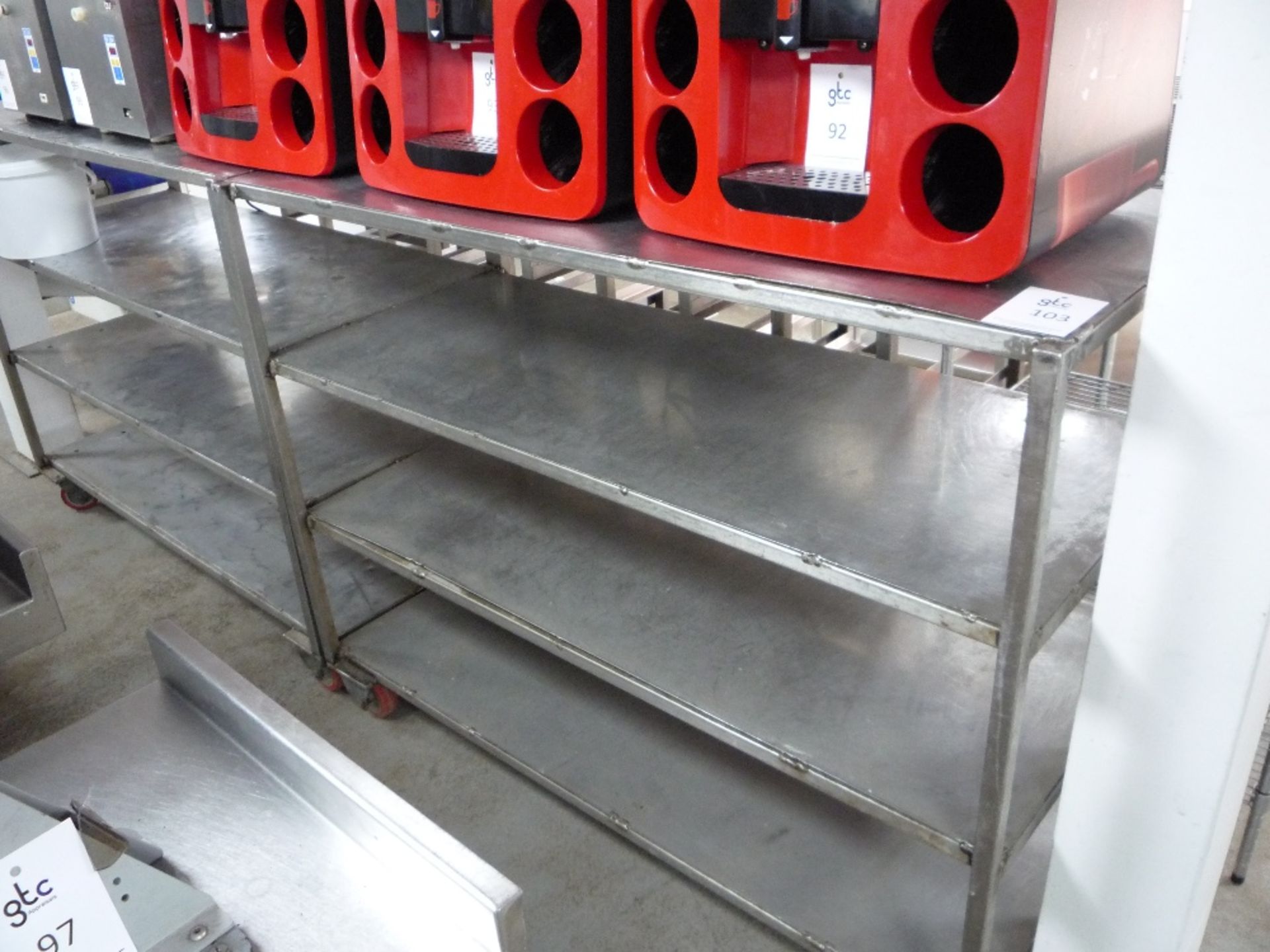 2 - Stainless steel mobile 4 tier Racks