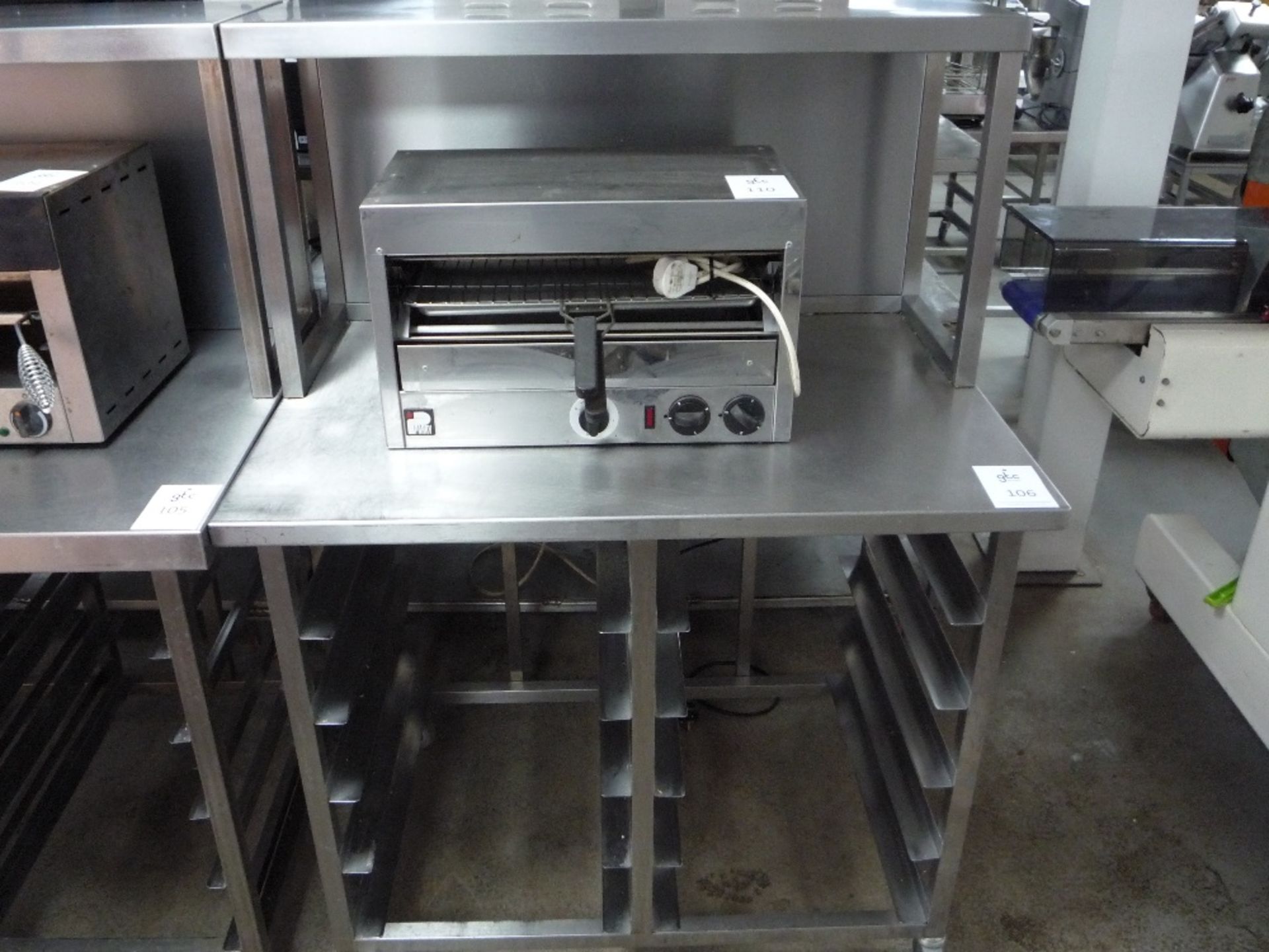 Stainless steel Preparation Station with 10 tray runners, 1340(H) x 1000(W) x 700(D)mm