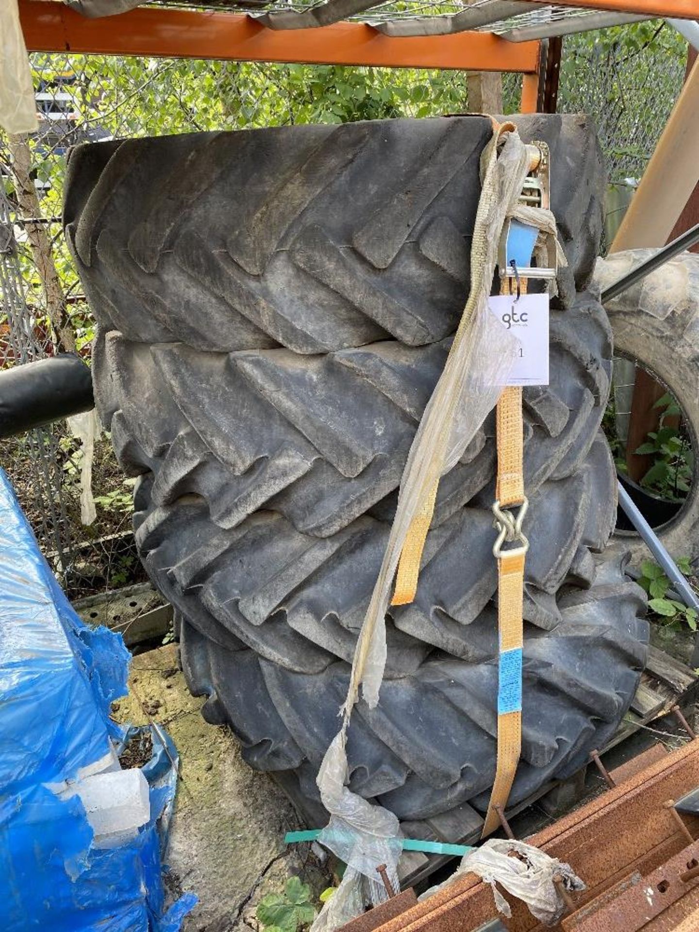 A Set of 4 Telehandler Tyres, Size 15.5/80-24