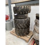 A Pallet of Various Sized Tyres