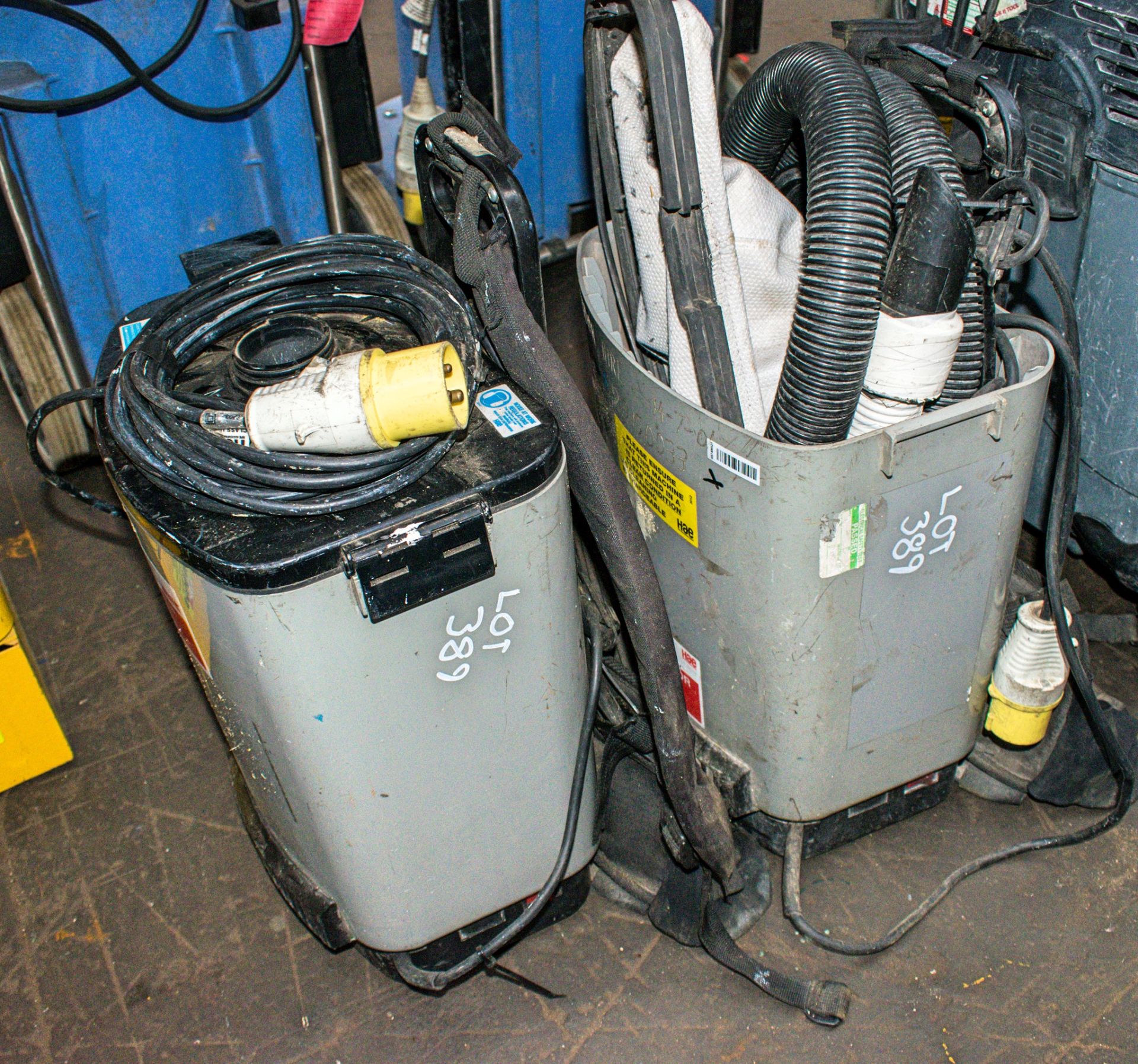 2- 110v back pack vacuum cleaners for spares