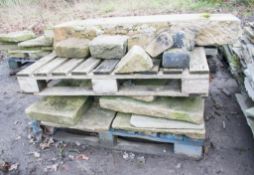 2- pallets comprising of stone flags, large stone step and miscellaneous stone