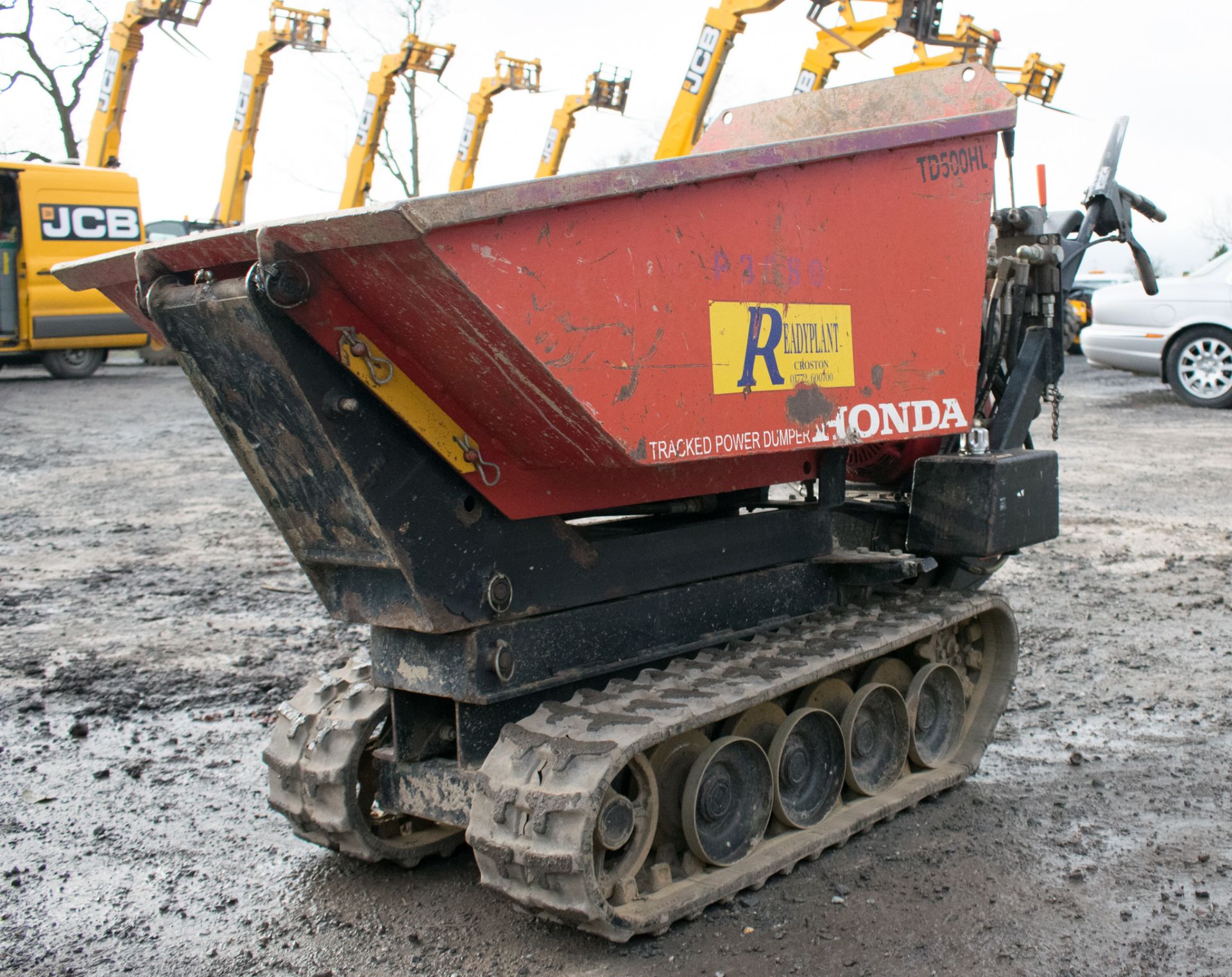 Honda TD500 HL petrol driven walk behind hi-tip tracked dumper Year: 2007 S/N: 1643 P3080 ** No