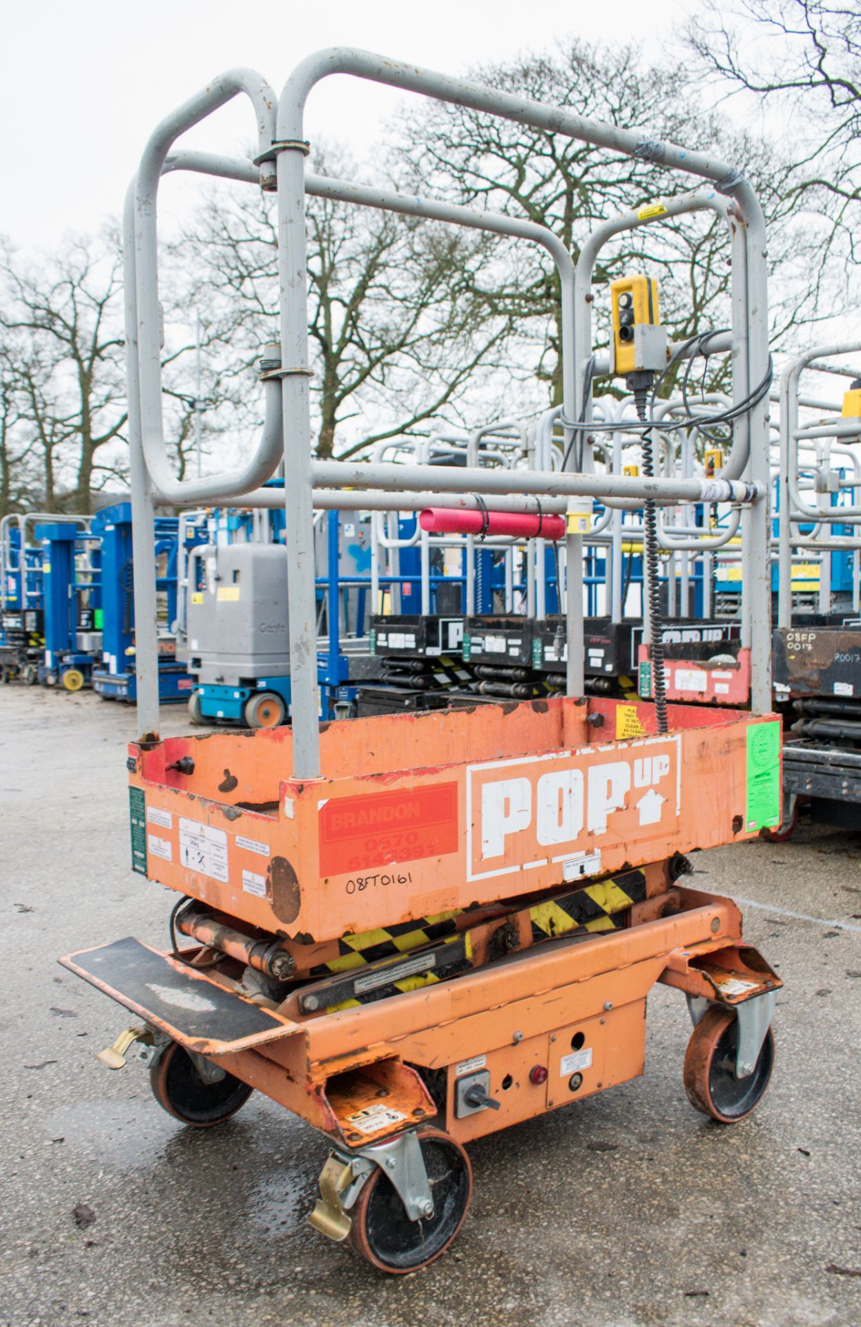 Pop-Up battery electric push along scissor lift access platform 08FT0161 - Image 3 of 6