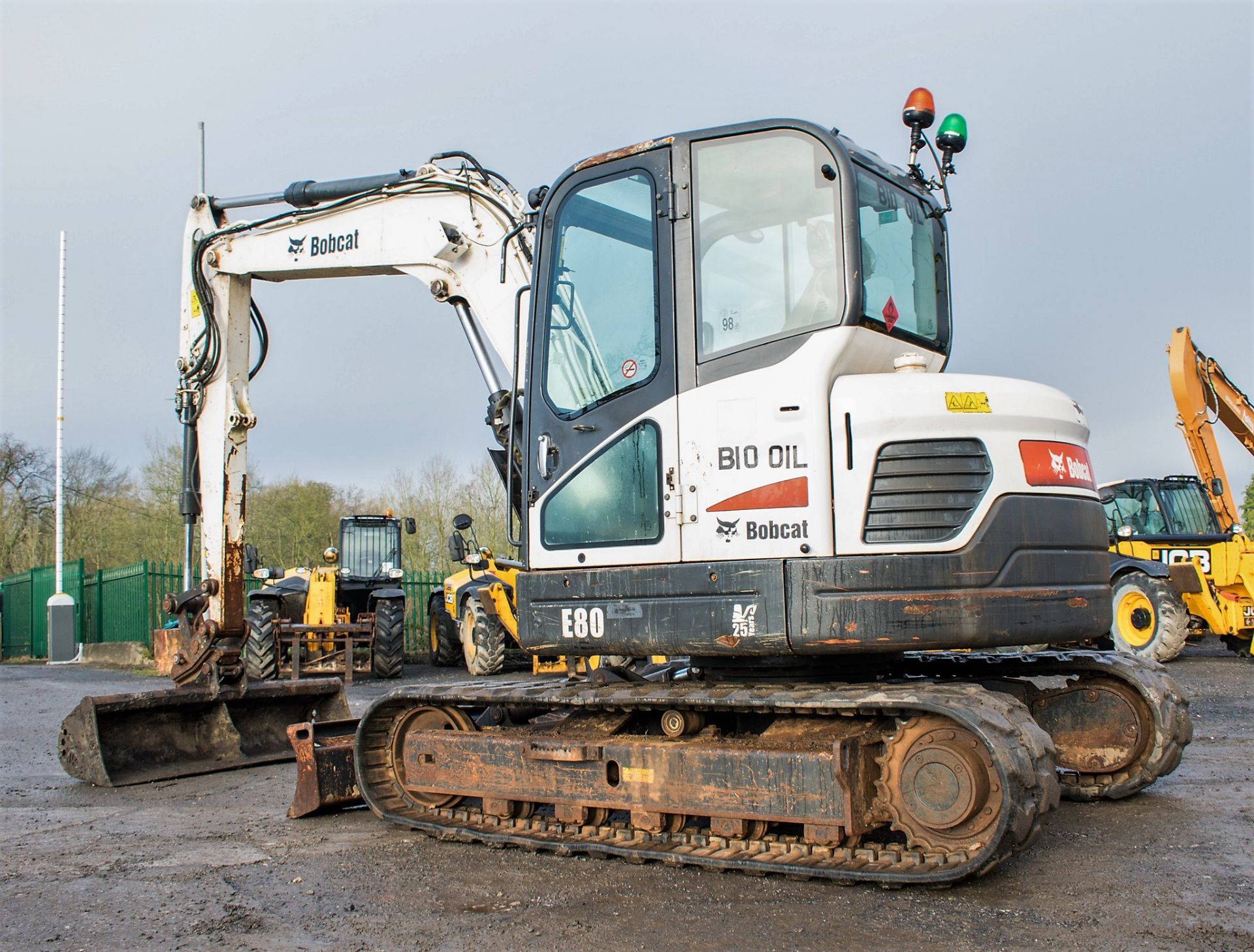 Bobcat E80 8 tonne rubber tracked excavator Year: 2012 S/N: AET312518 Recorded Hours: 2934 blade, - Image 2 of 20