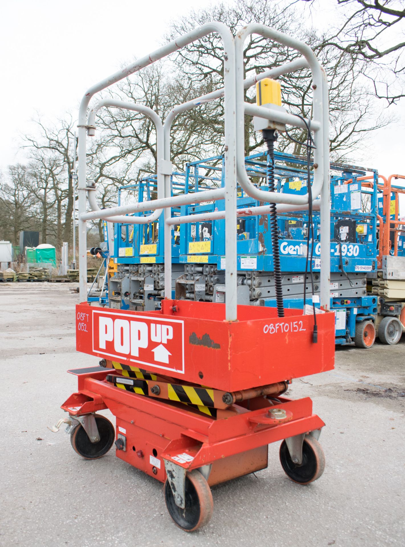 Pop-up battery electric push along scissor lift access platform Year: 2003 S/N: NSG2055 08FT0152 - Image 2 of 8