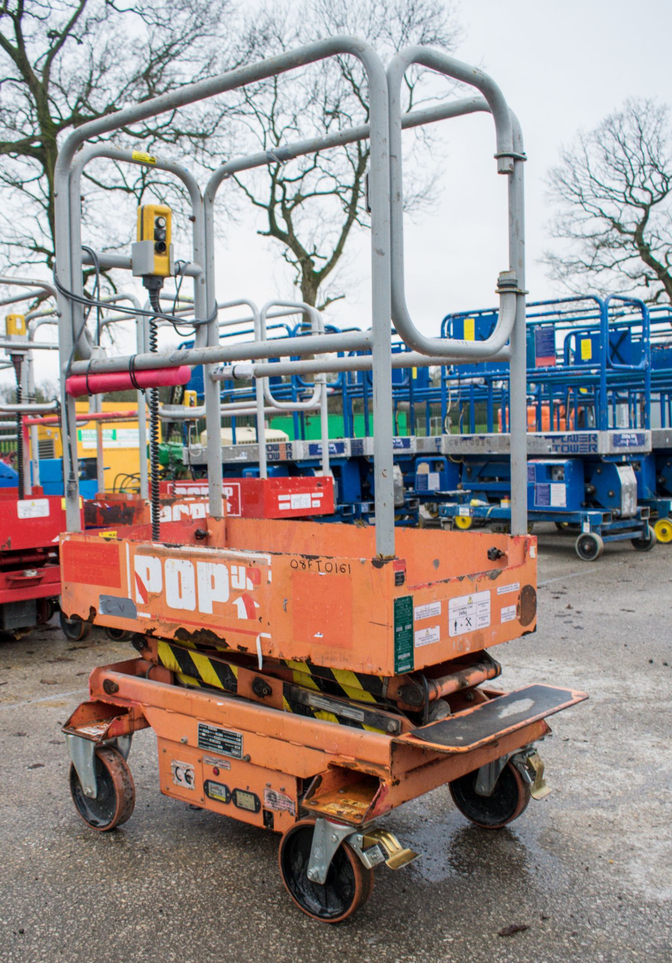 Pop-Up battery electric push along scissor lift access platform 08FT0161 - Image 2 of 6