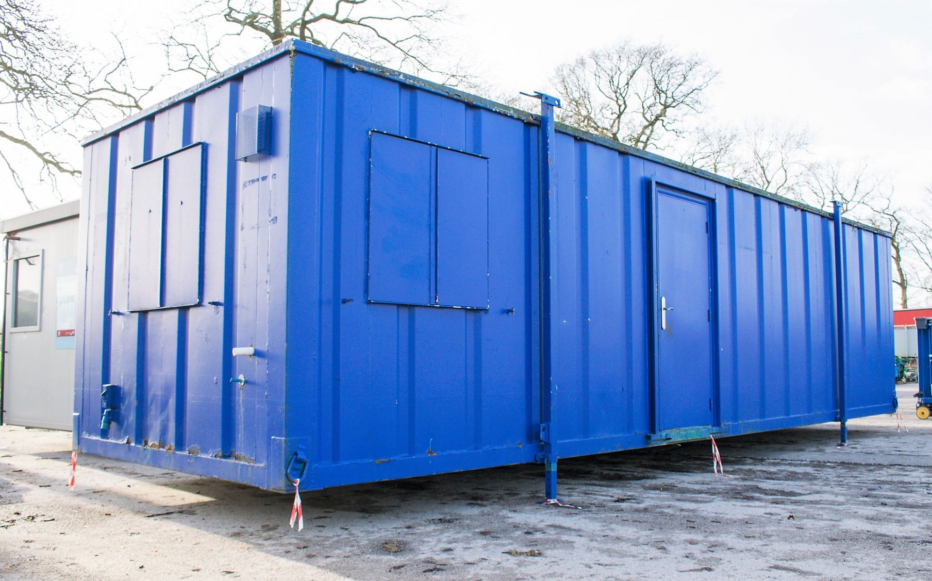 32 ft x 10 ft steel anti vandal office site unit Comprising of: office room & kitchen area c/w