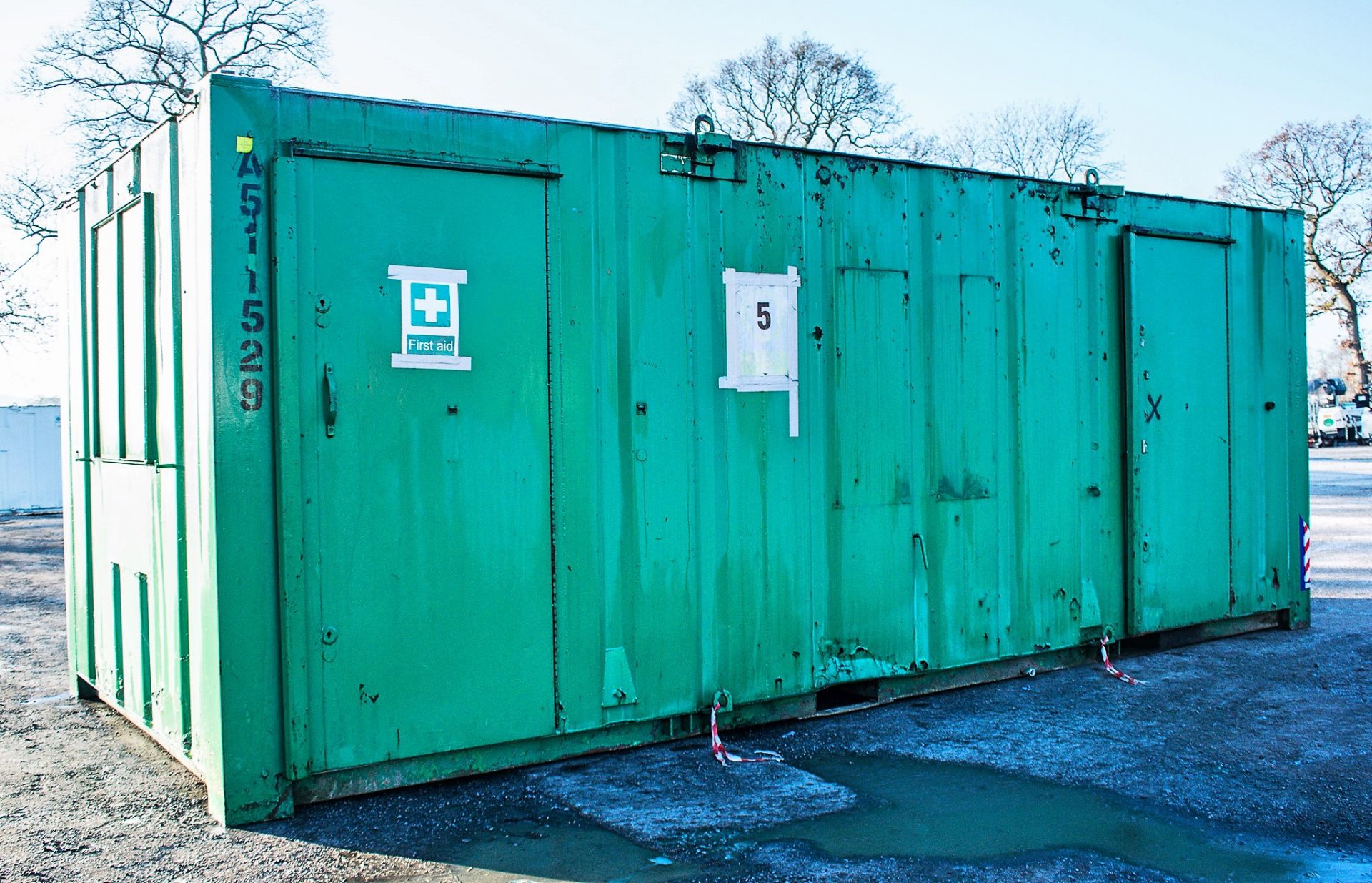 21 ft x 9 ft steel anti-vandal welfare site unit Comprising of: canteen area, toilet & generator