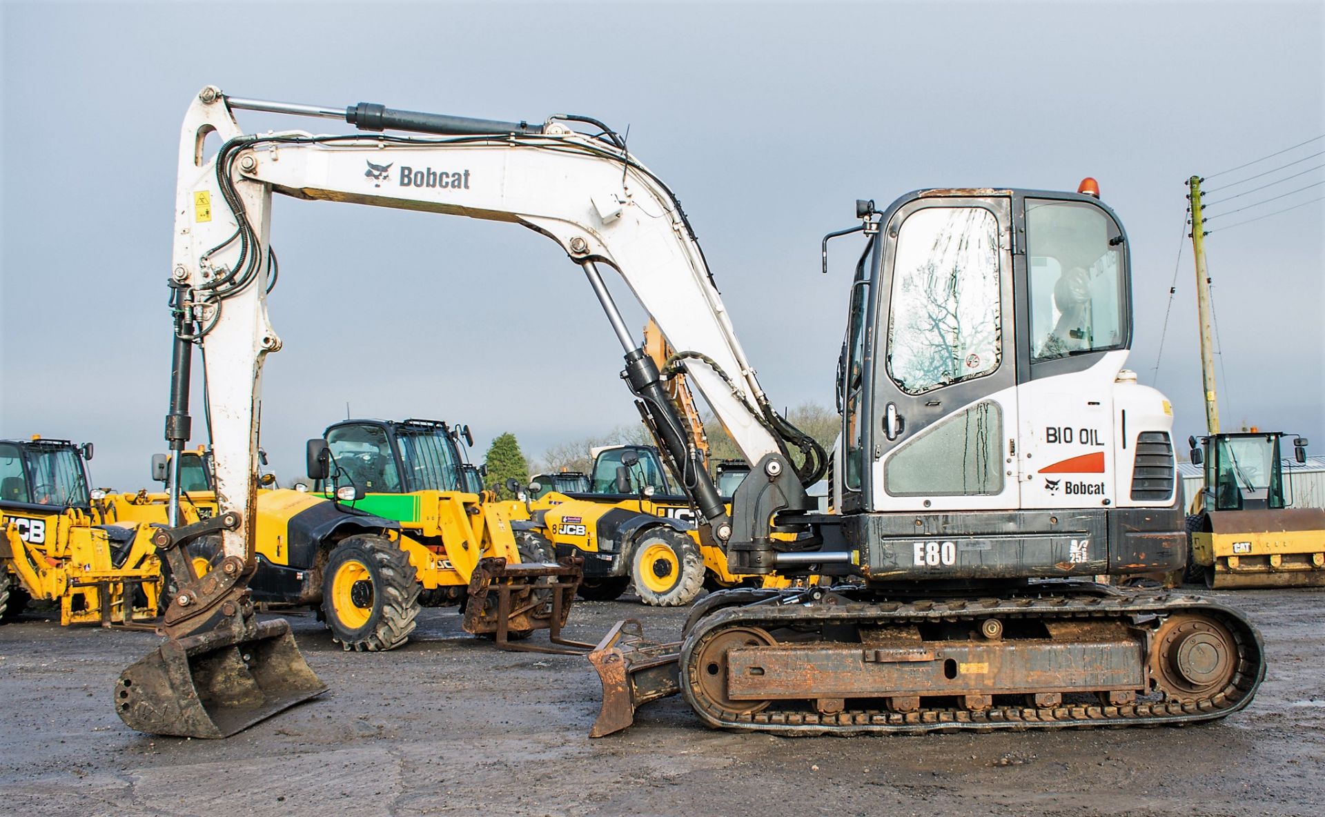 Bobcat E80 8 tonne rubber tracked excavator Year: 2012 S/N: AET312518 Recorded Hours: 2934 blade, - Image 5 of 20