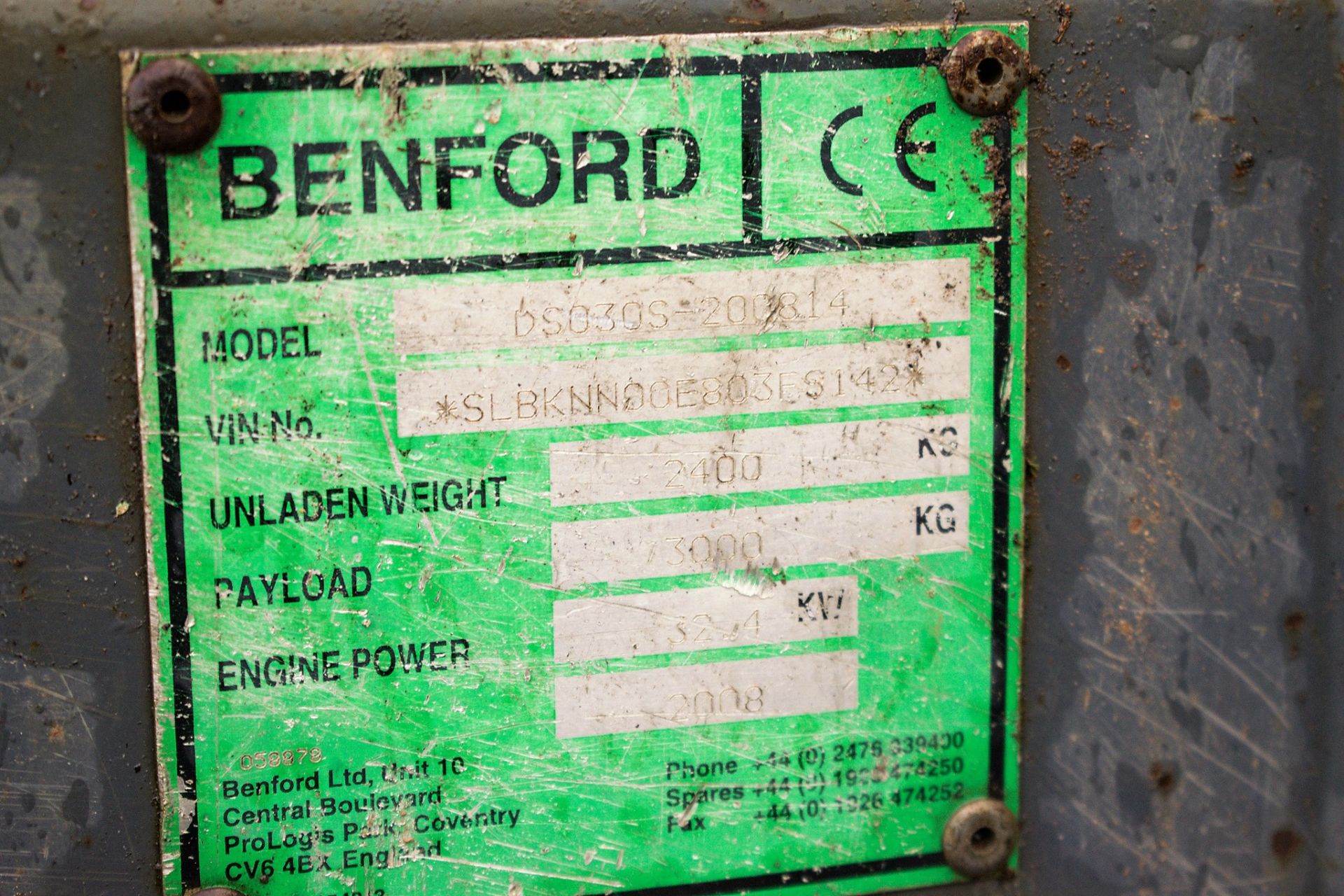 Benford Terex 3 tonne swivel skip dumper Year: 2008 S/N: E803FS142 Recorded Hours: 2029 A504517 - Image 20 of 20