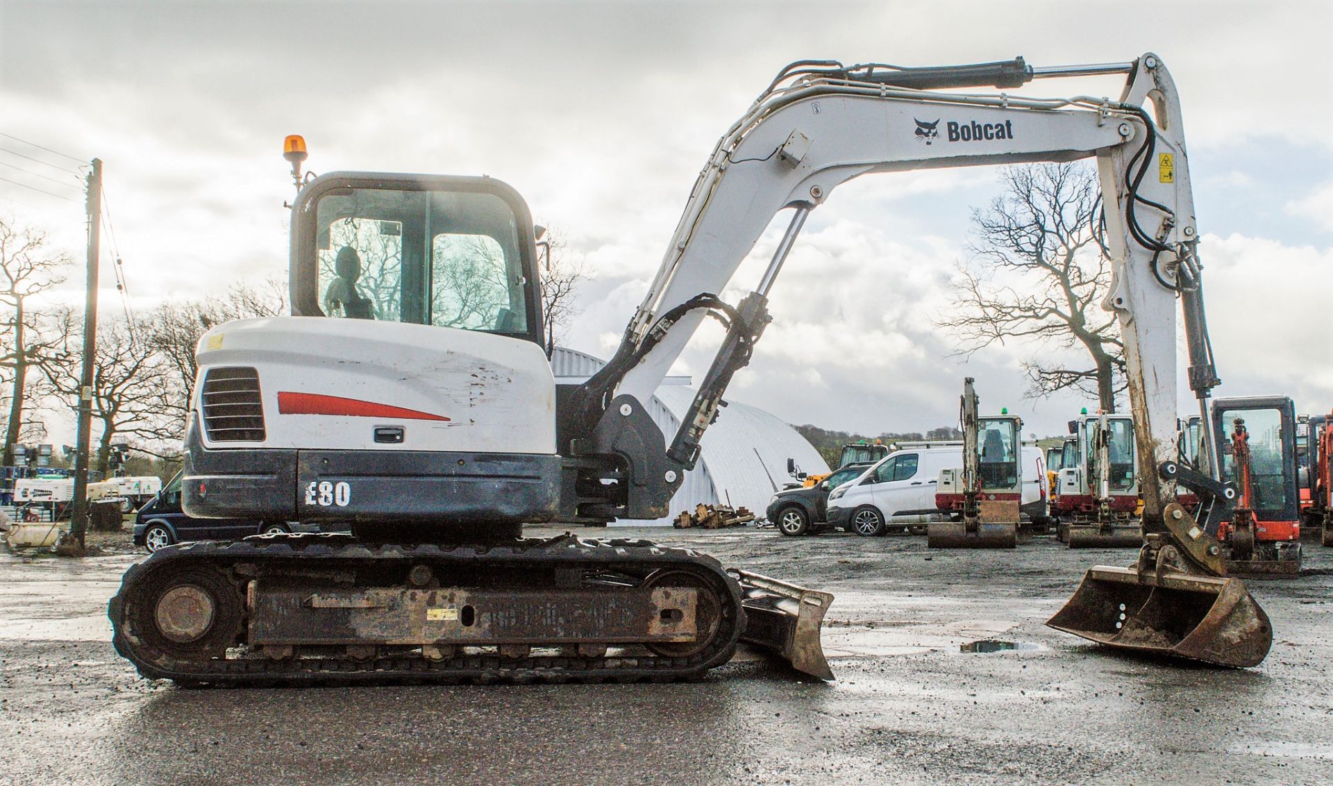 Bobcat E80 8 tonne rubber tracked excavator Year: 2013 S/N: 312768 Recorded Hours: 2778 blade, - Image 8 of 23