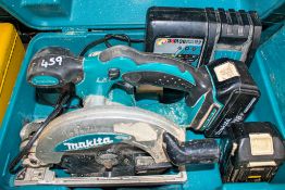 Makita 18v cordless circular saw c/w 2 batteries, charger & carry case A686711