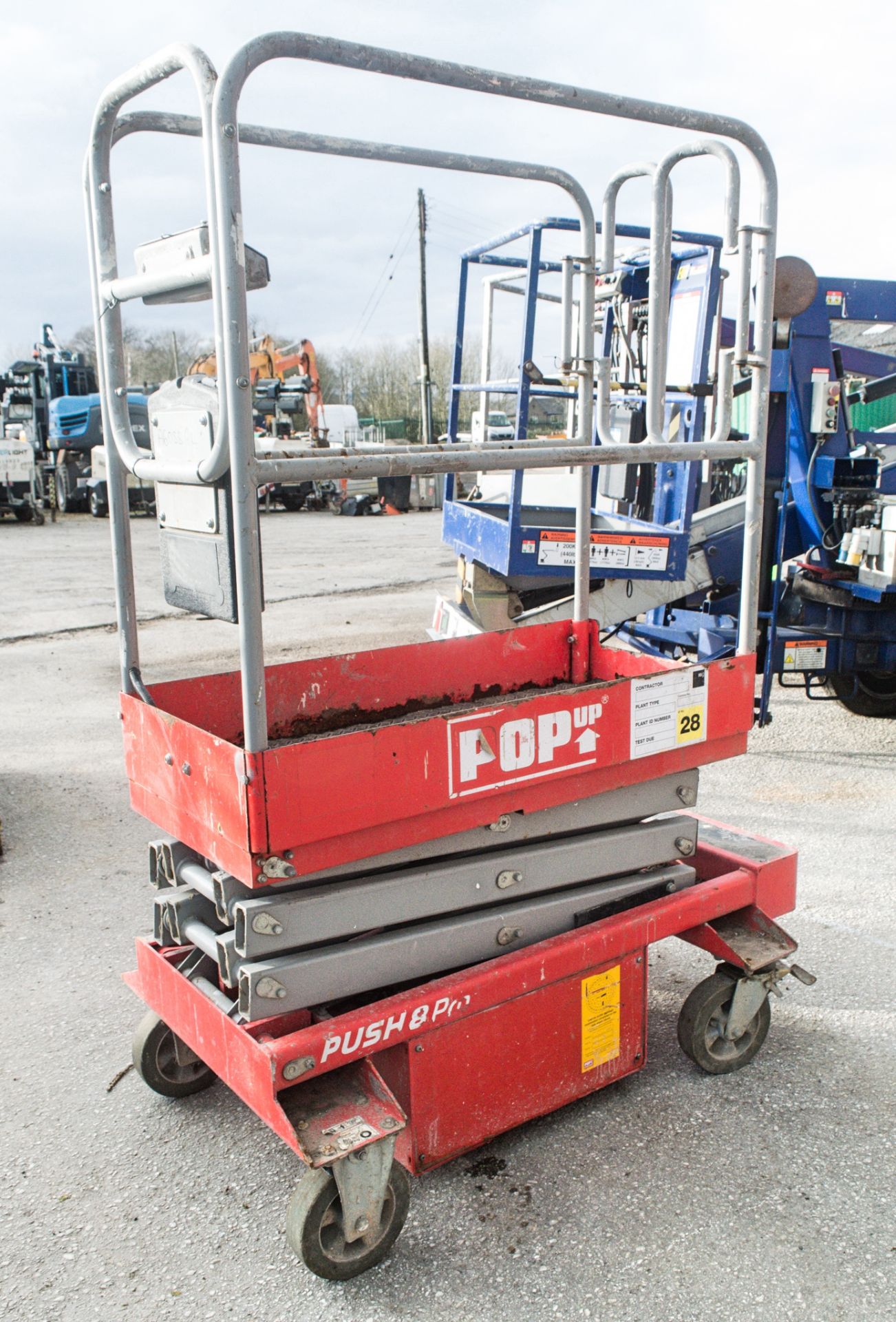 Pop Up Push 8 push around battery electric scissor lift access platform A608894 - Image 2 of 4