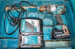 Makita 18v cordless hammer drill c/w battery, charger & carry case A775185