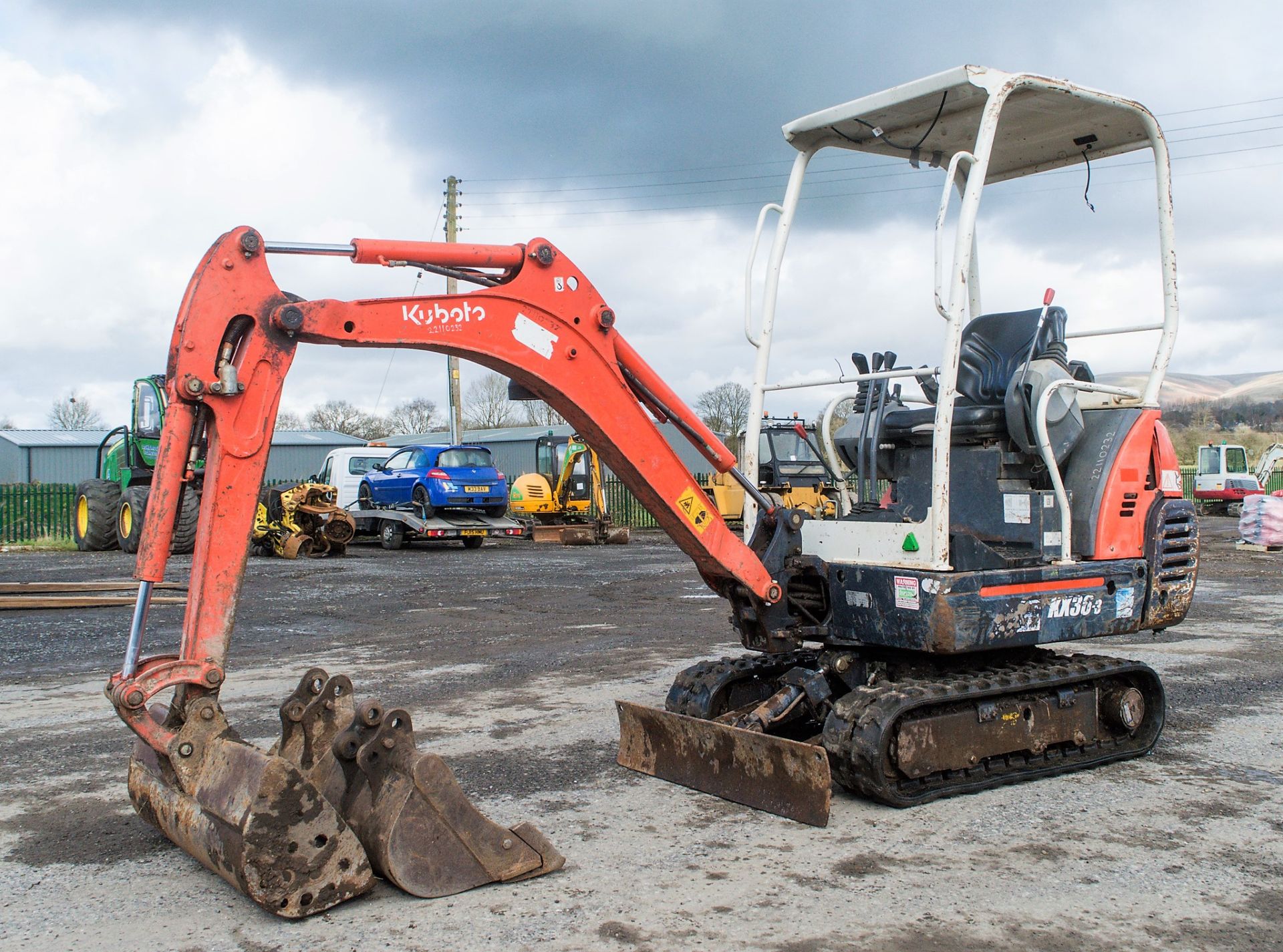 Kubota KX36-3 1.5 tonne rubber tracked mini excavator Year:  S/N: 7077625 Recorded Hours: 3396