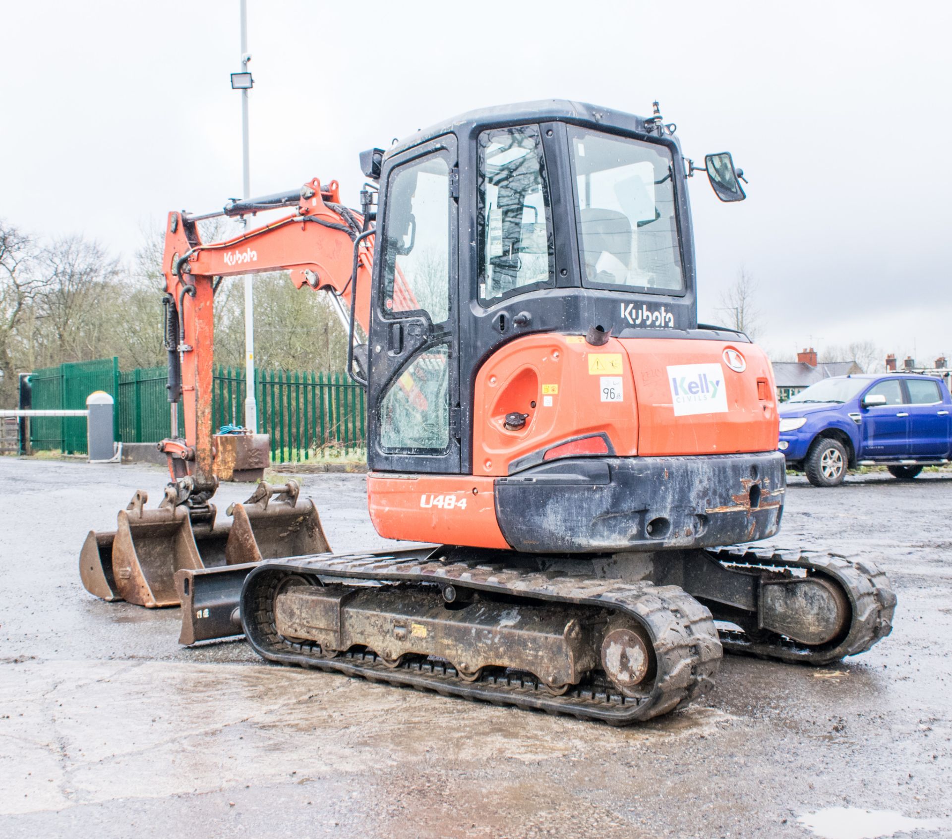 Kubota U48.4 4.8 tonne rubber tracked excavator Year: 2015 S/N: 52743 Recorded hours: 2171 c/w 3 - Image 4 of 24