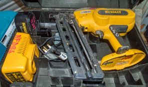 Dewalt 18v cordless nail gun c/w battery, charger & carry case