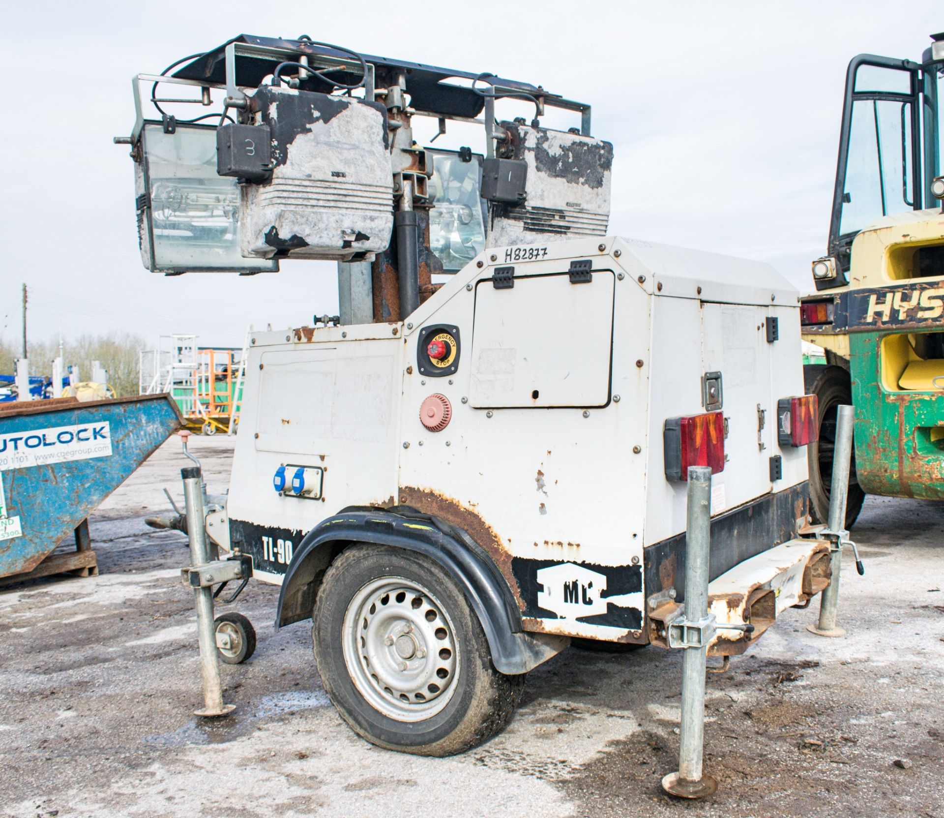 SMC TL-90 diesel driven mobile lighting tower Year: 2008 S/N: 87942 Recorded Hours: H82877 - Image 3 of 9