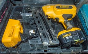 Dewalt 18v cordless nail gun c/w battery, charger & carry case