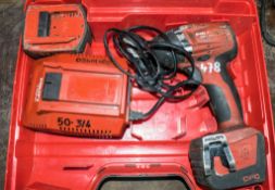 Hilti SIW 14-A 14.4v 1/2 inch drive impact gun c/w 2 batteries, charger & carry case  E0009901