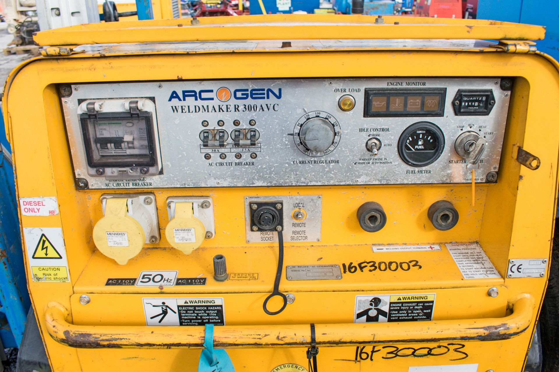 Arc Gen Weldmaker R300 diesel driven welder/generator Recorded Hours: 844 16F30003 - Image 3 of 4