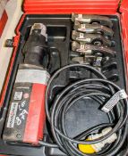 Novopress 110 volt pipe press machine  c/w 4 jaws and carry case