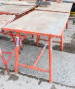 Collapsible steel site work bench