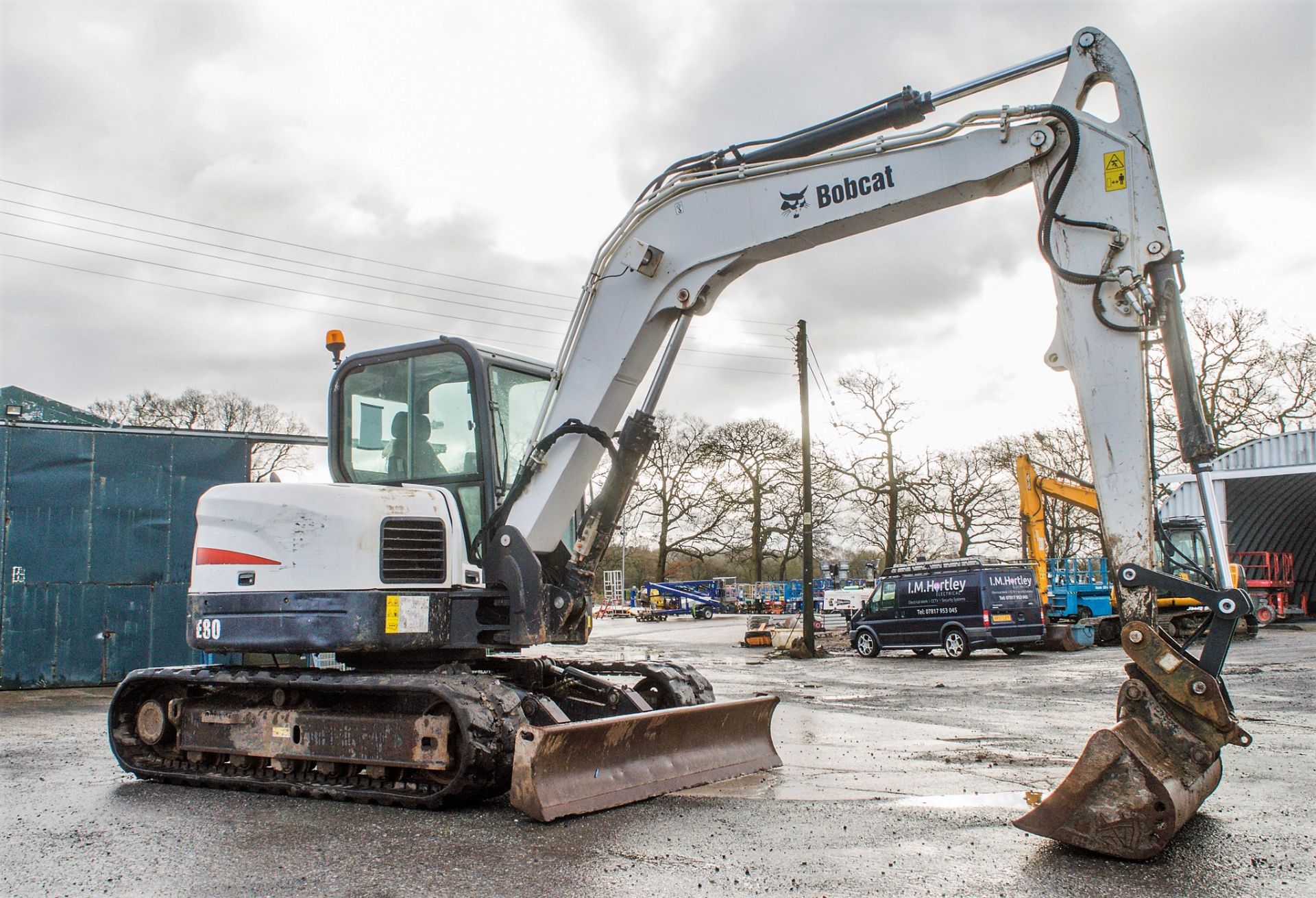 Bobcat E80 8 tonne rubber tracked excavator Year: 2013 S/N: 312768 Recorded Hours: 2878 blade, - Image 2 of 18