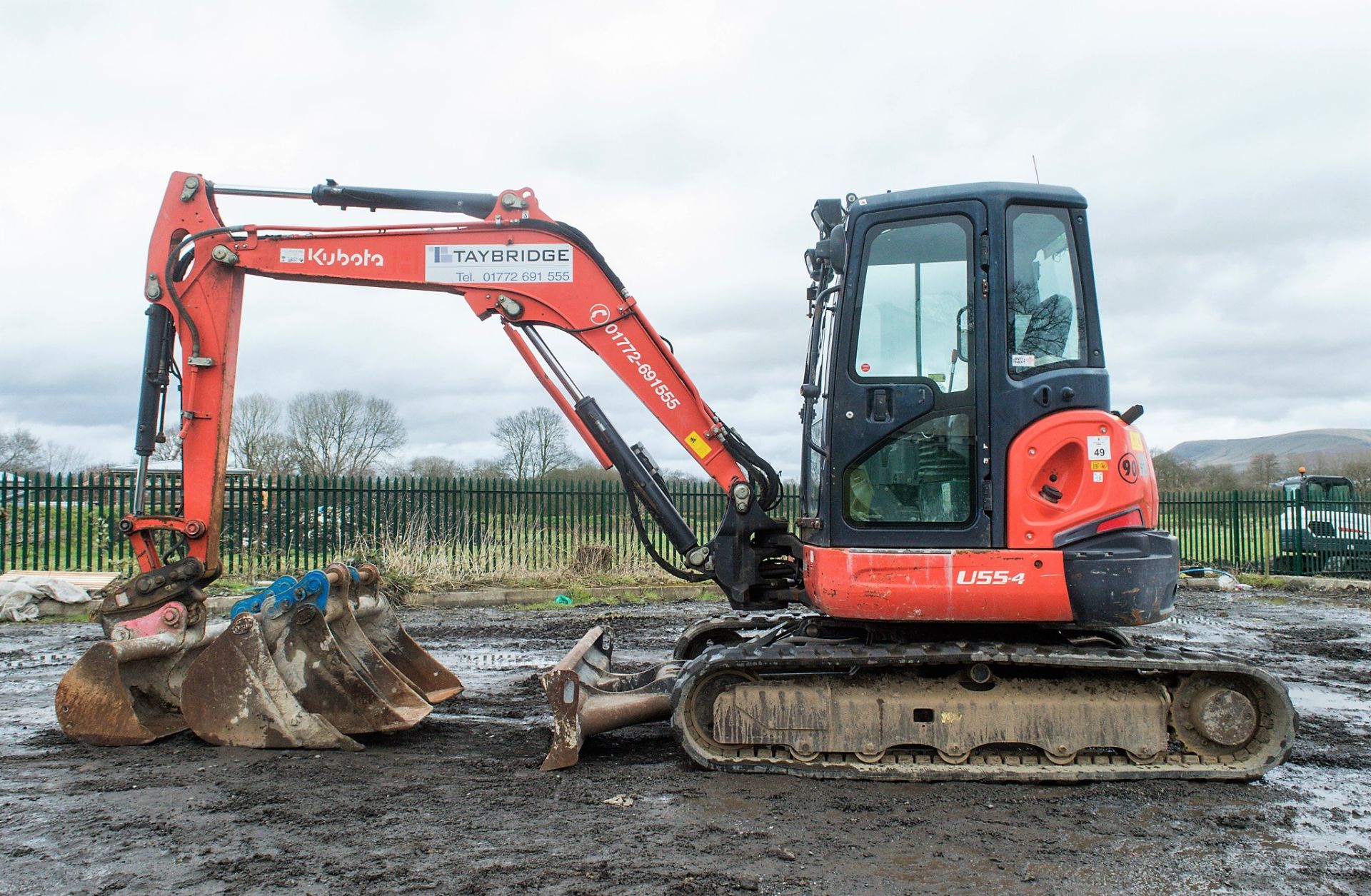 Kubota U55-4 5.5 tonne rubber tracked mini excavator Year: 2012 S/N: 51331 Recorded Hours: 5431 - Image 7 of 23