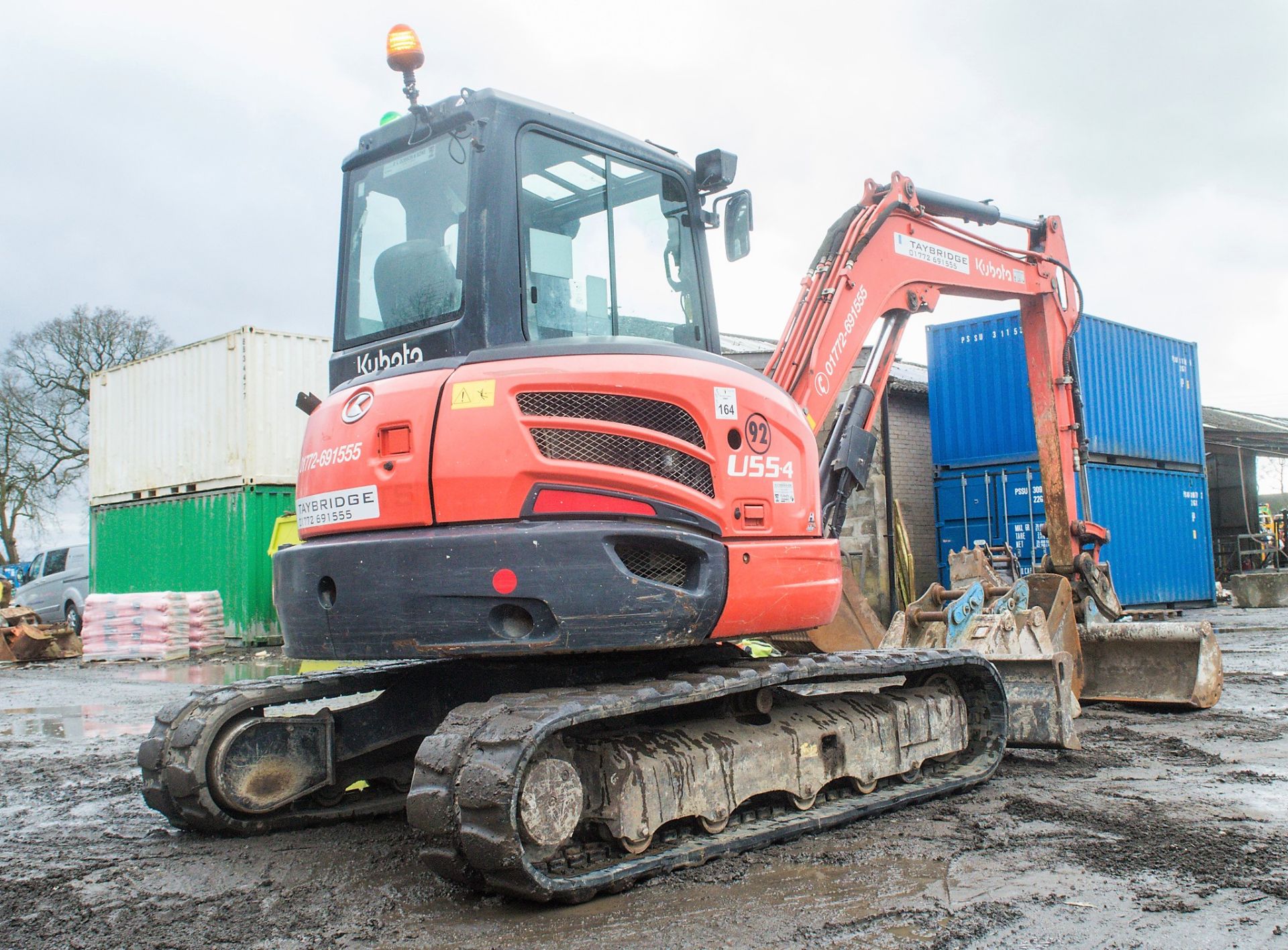 Kubota U55-4 5.5 tonne rubber tracked mini excavator Year: 2012 S/N: 51298 Recorded Hours: 4071 - Image 4 of 24